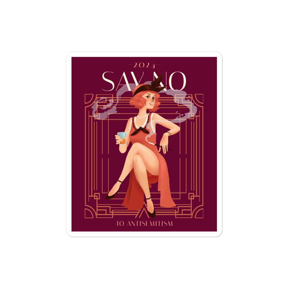 Art Deco Love Story | No Antisemitism | Kiss Cut Sticker