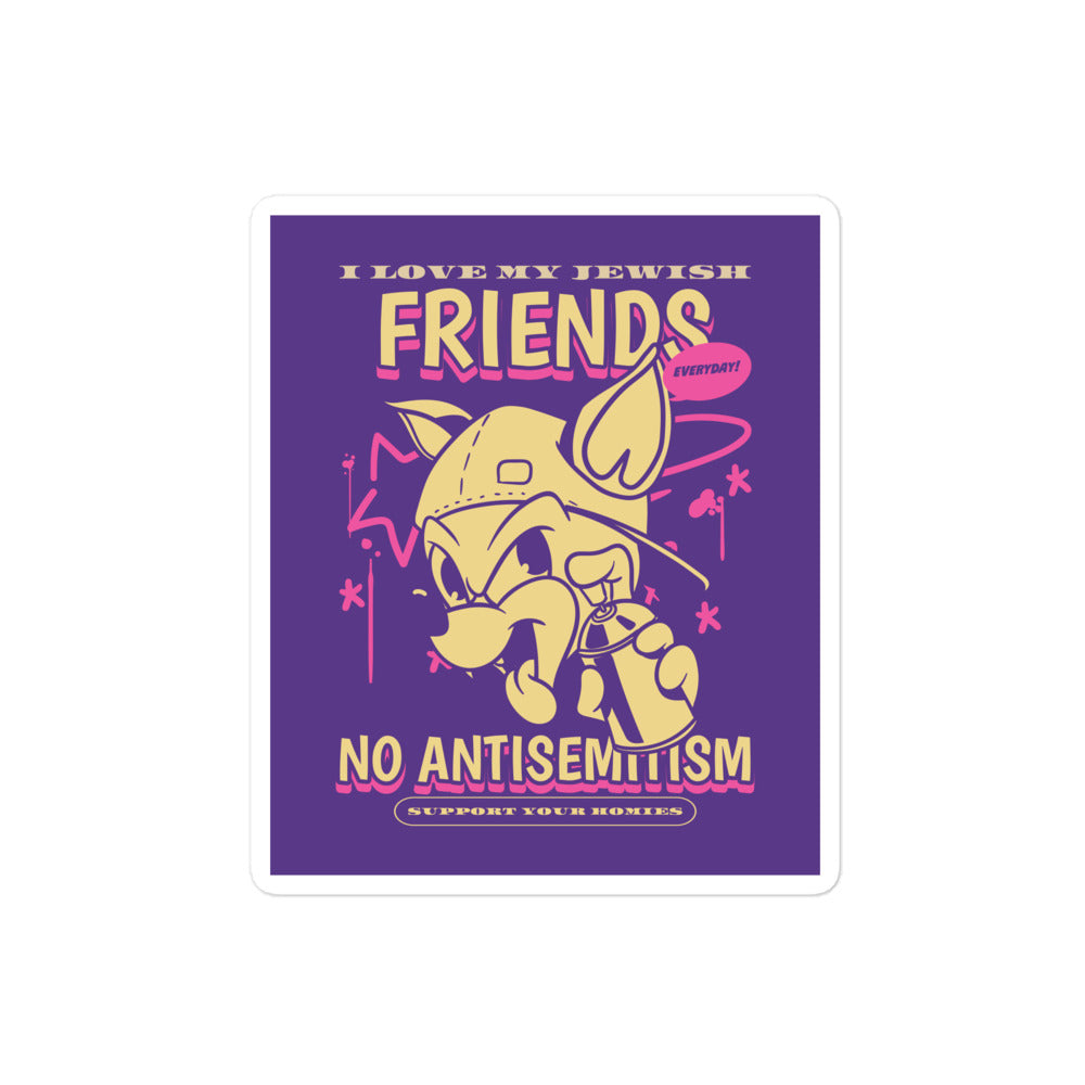 Streetart Graffiti Cartoon | Antisemitism | Kiss Cut Sticker