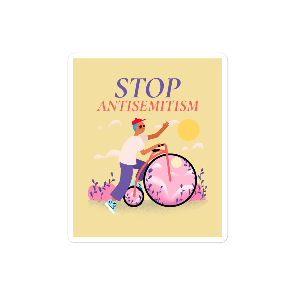 Bike Journey | Stop Antisemitism | Kiss Cut Sticker