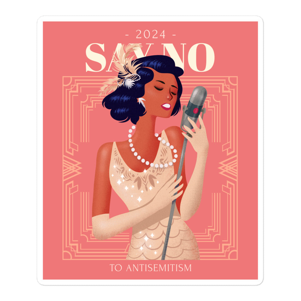 Art Deco Love Story | No Antisemitism | Kiss Cut Sticker