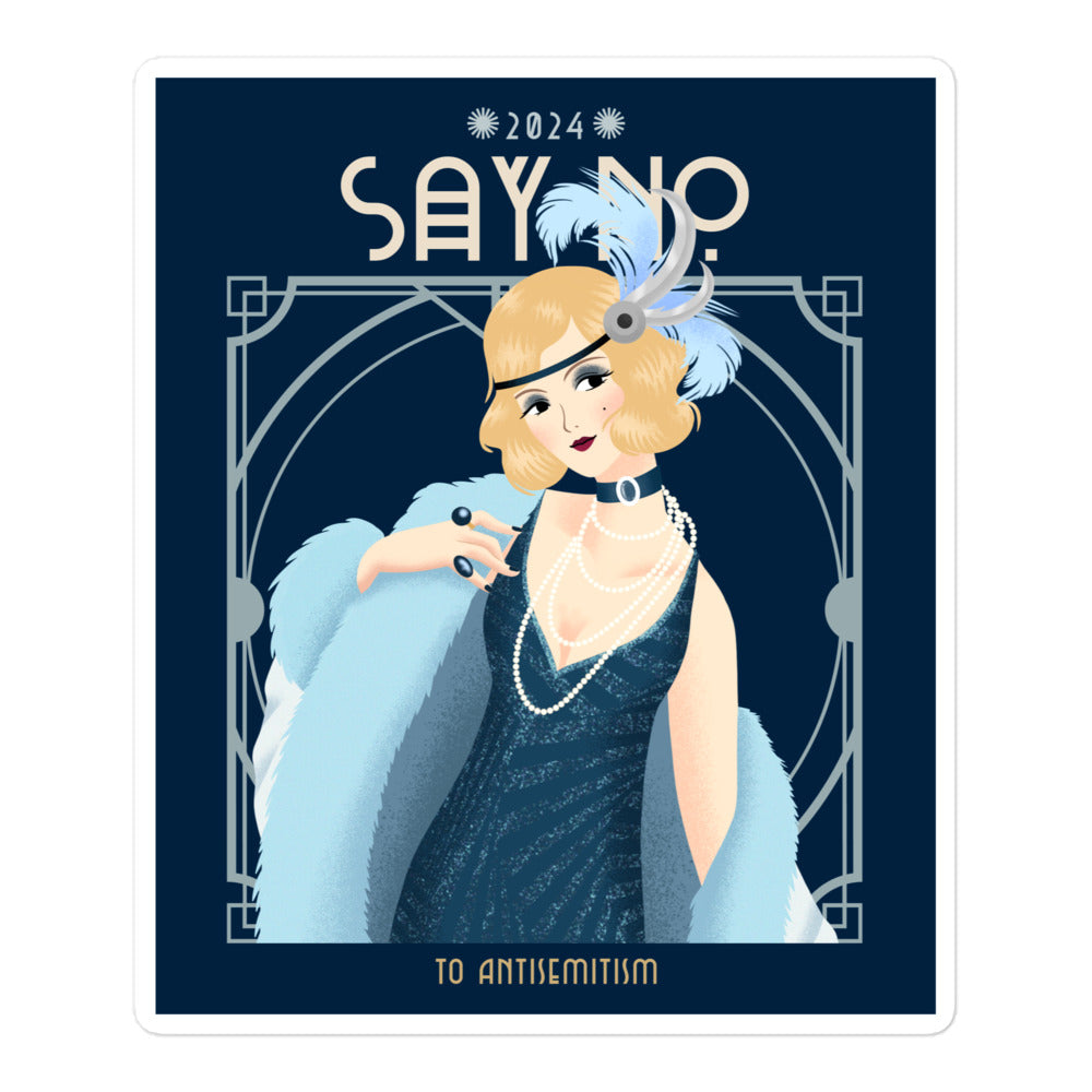 Art Deco Love Story | No Antisemitism | Kiss Cut Sticker
