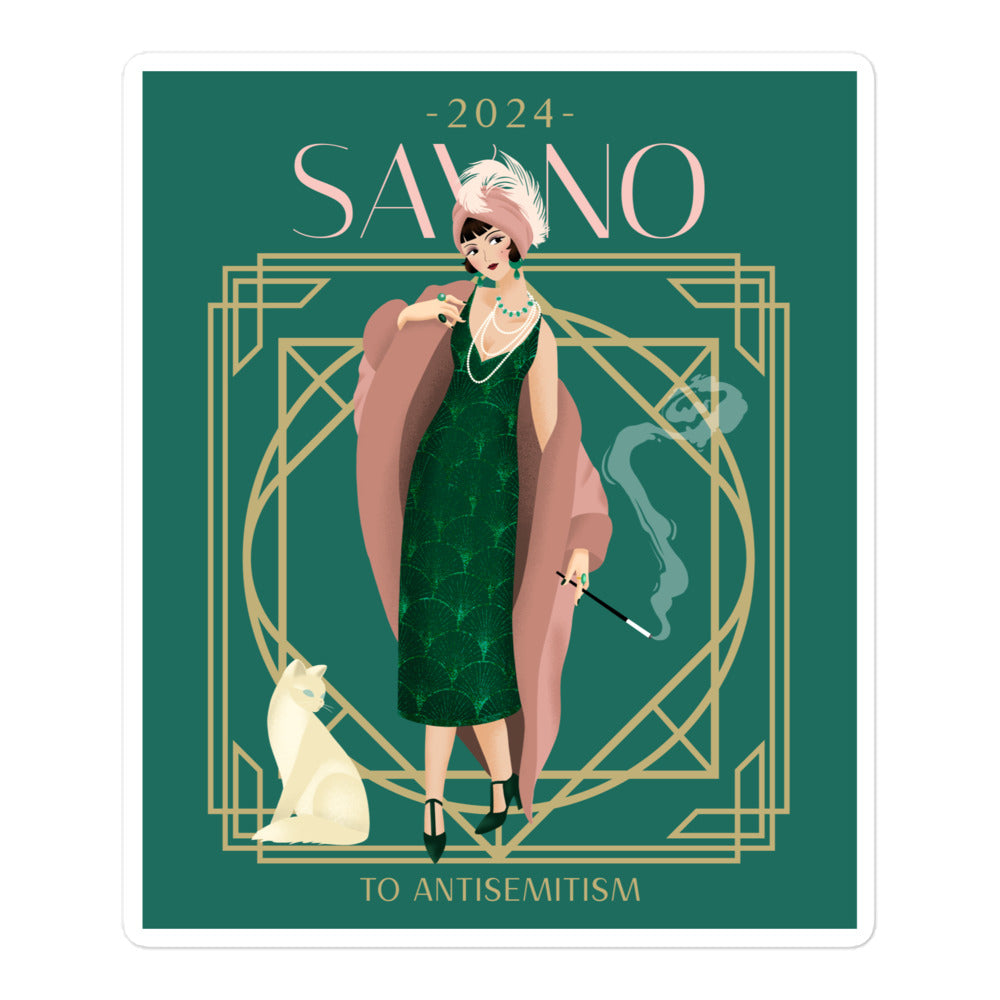 Art Deco Love Story | No Antisemitism | Kiss Cut Sticker