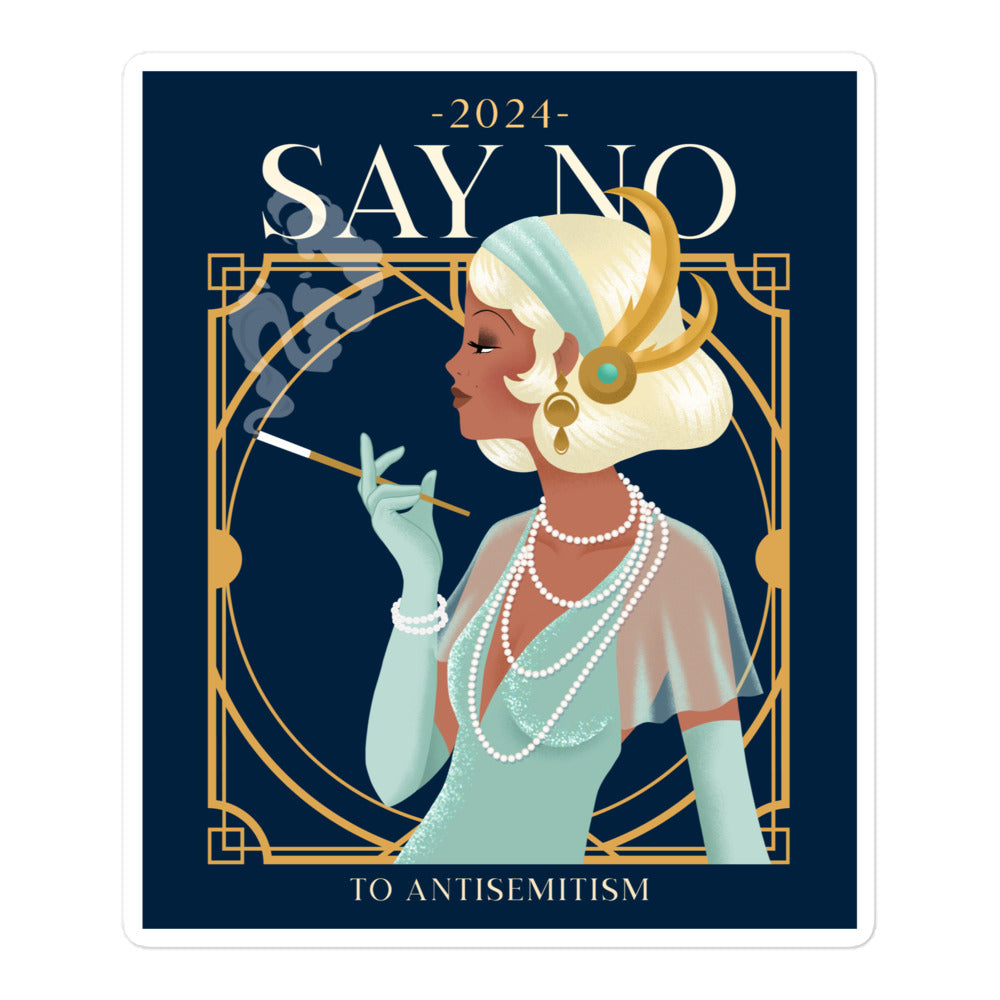 Art Deco Love Story | No Antisemitism | Kiss Cut Sticker