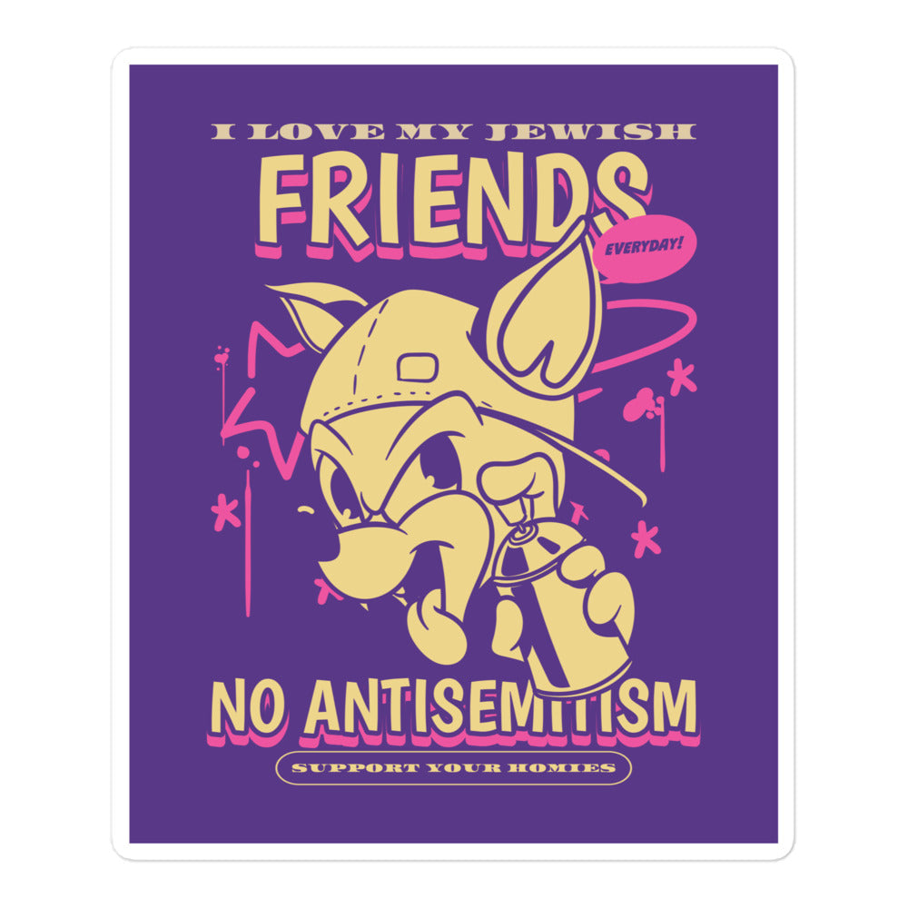 Streetart Graffiti Cartoon | Antisemitism | Kiss Cut Sticker