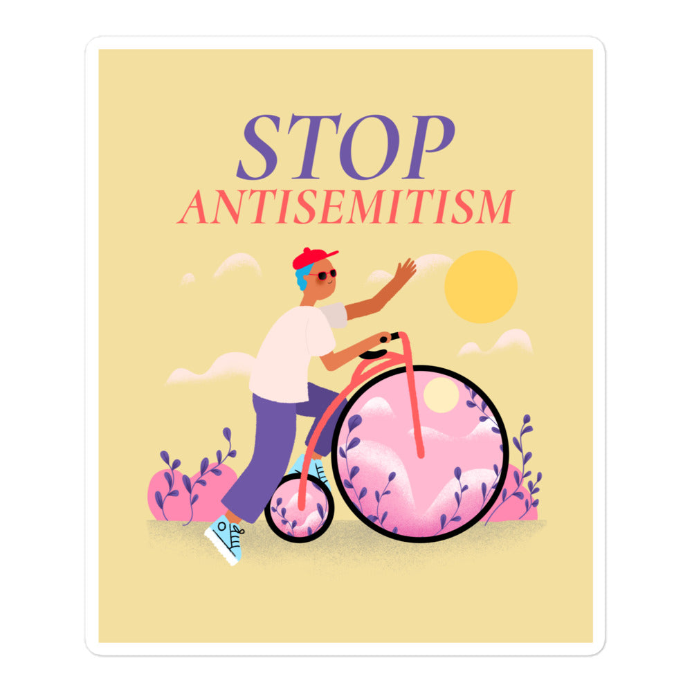Bike Journey | Stop Antisemitism | Kiss Cut Sticker