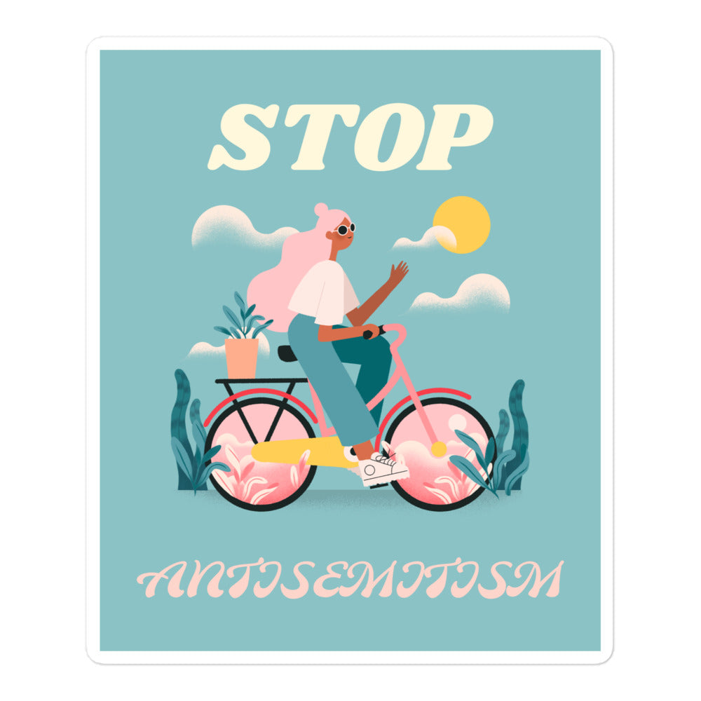 Bike Journey | Stop Antisemitism | Kiss Cut Sticker