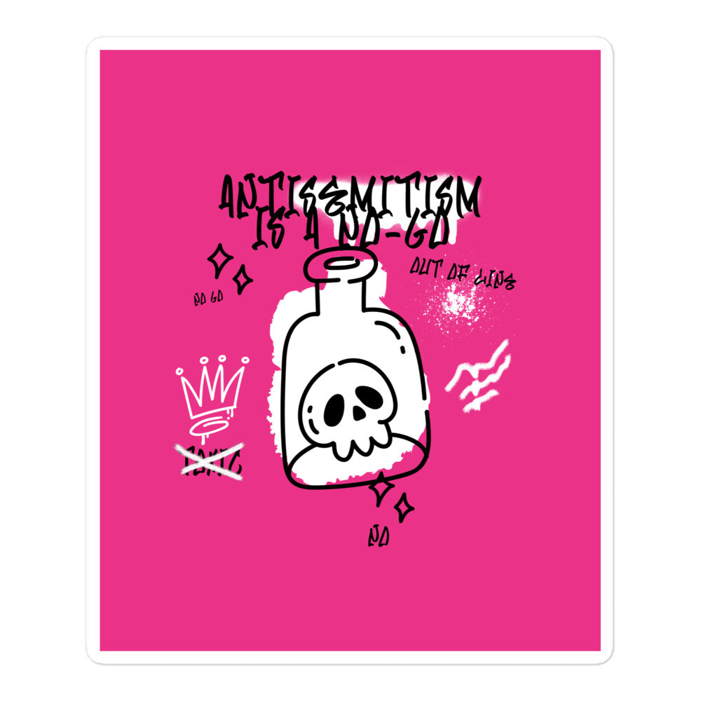 No Go Graffiti Doodle | Antisemitism | Kiss Cut Sticker