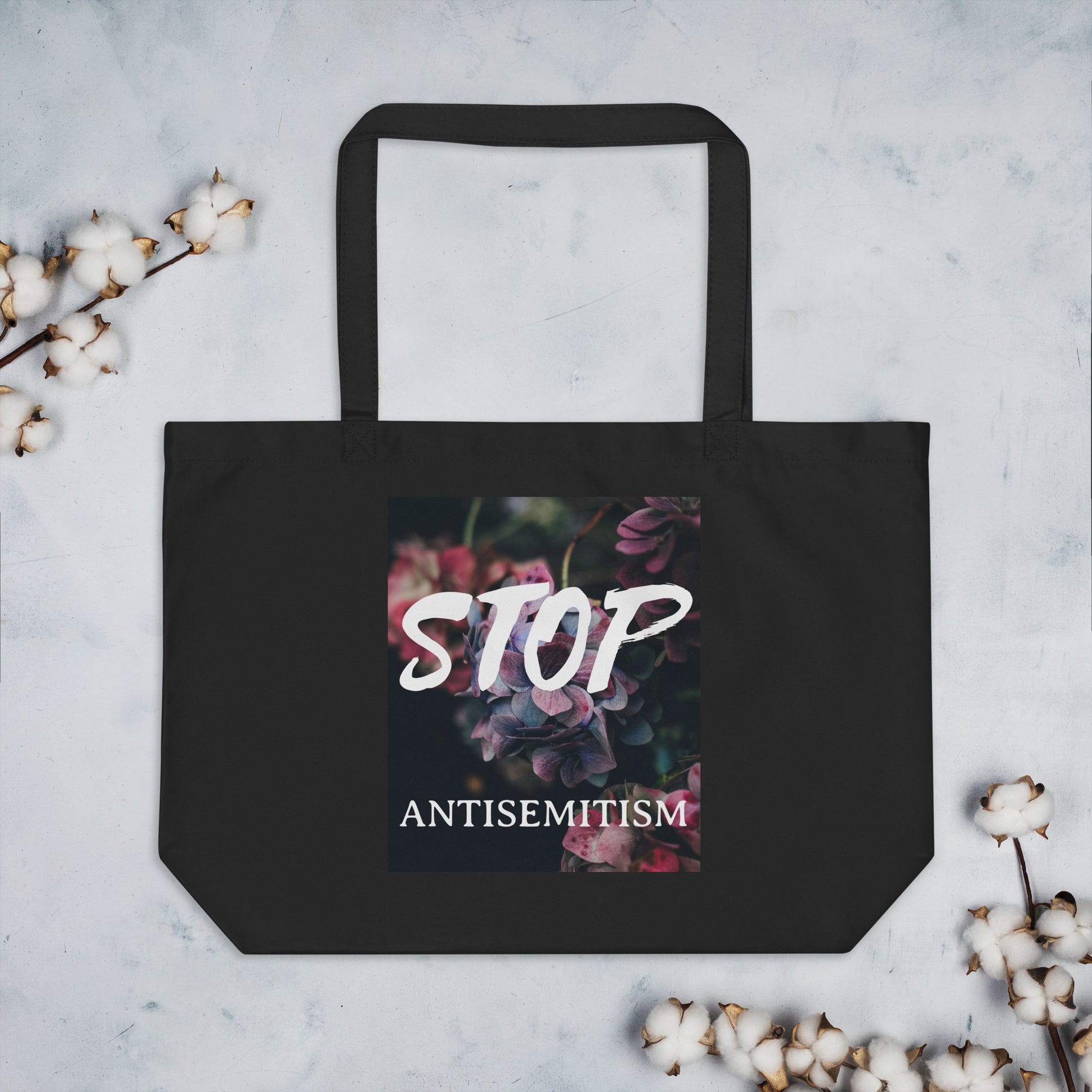 Flower Power | Antisemitism | Large Organic Tote Bag