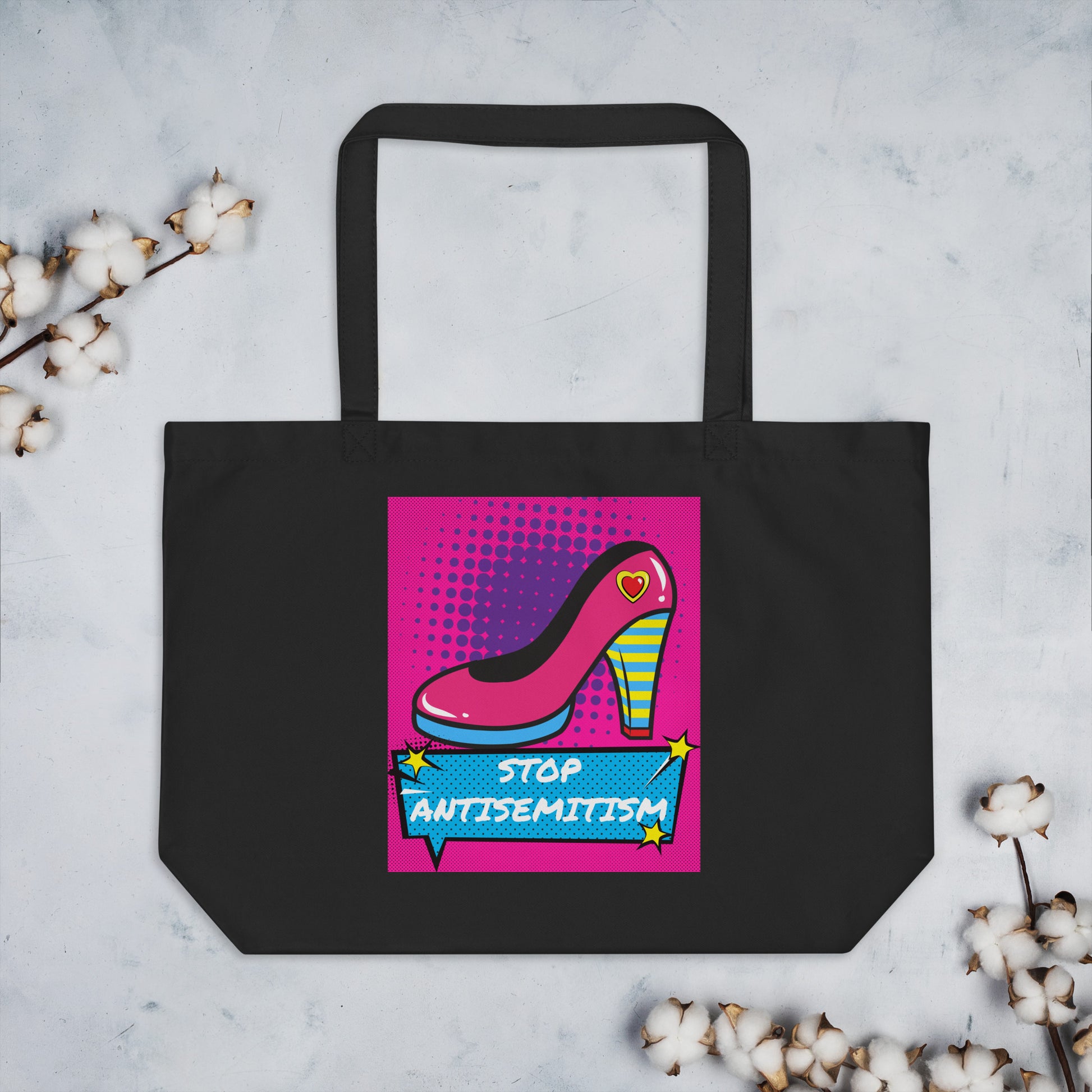 Pop Art Style | Antisemitism | Large Organic Tote Bag