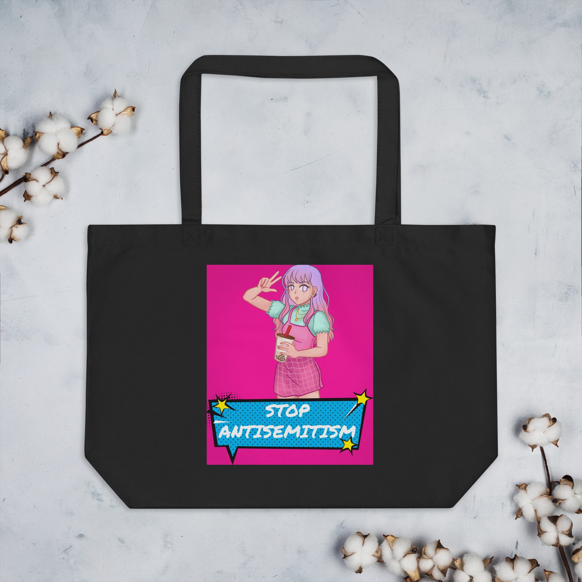 Pop Art Style | Antisemitism | Large Organic Tote Bag