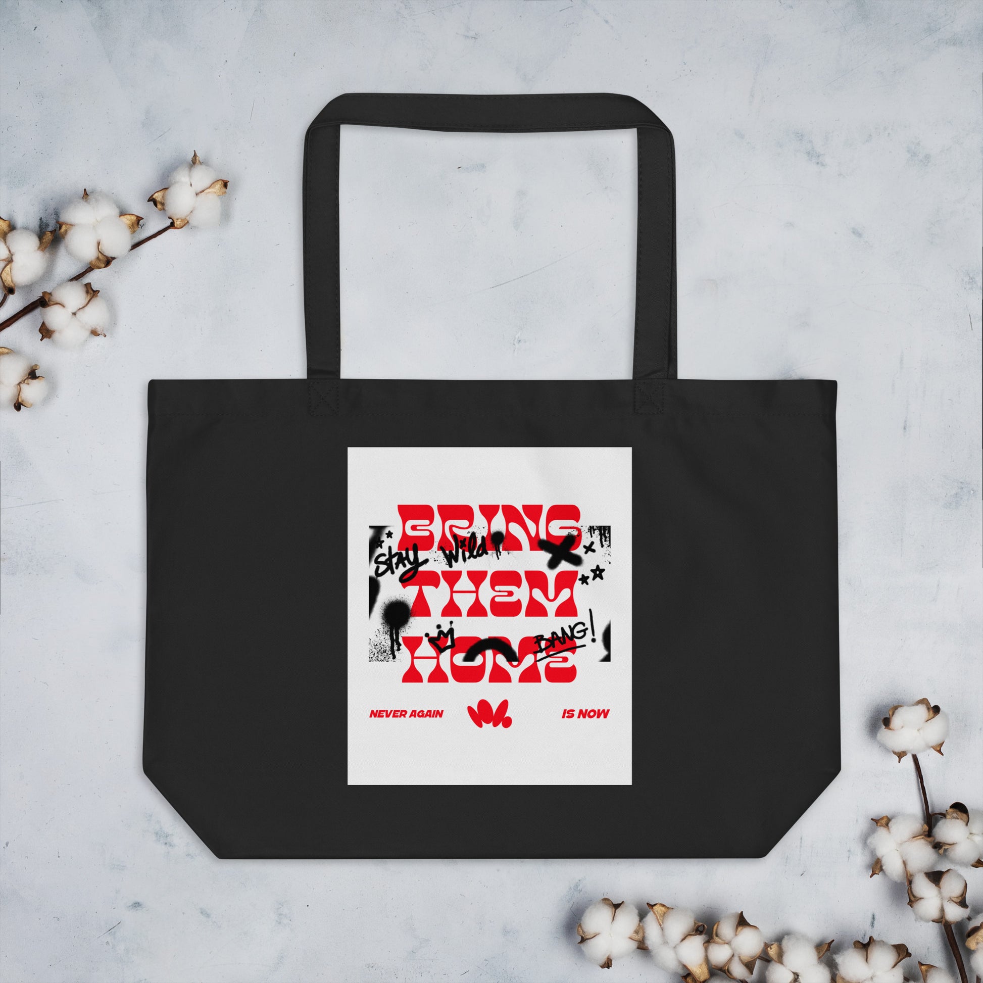 Bring Them Home | Red-Purple Edition | Large Organic Tote Bag