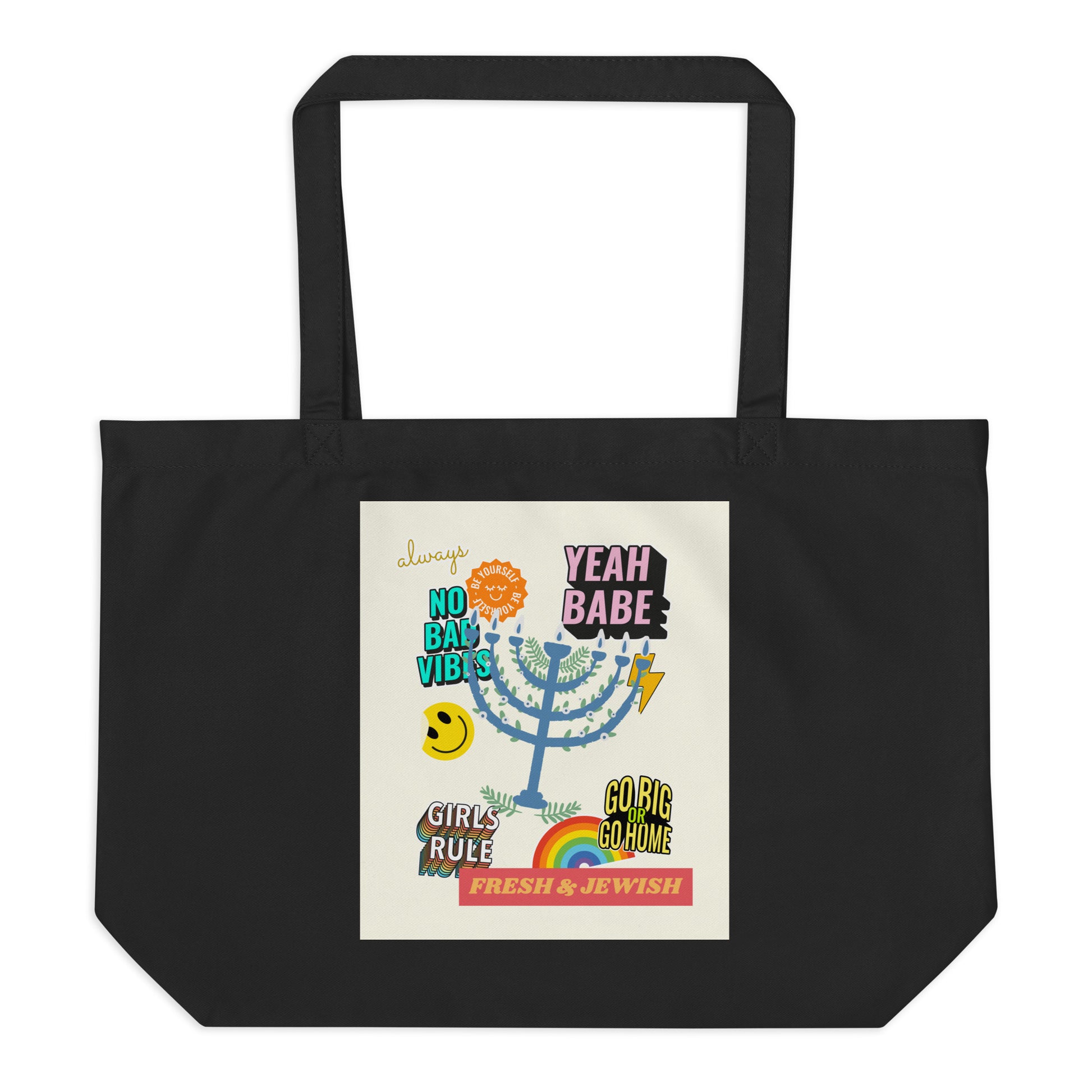 Shop Jewish | Creme | Large Organic Tote Bag