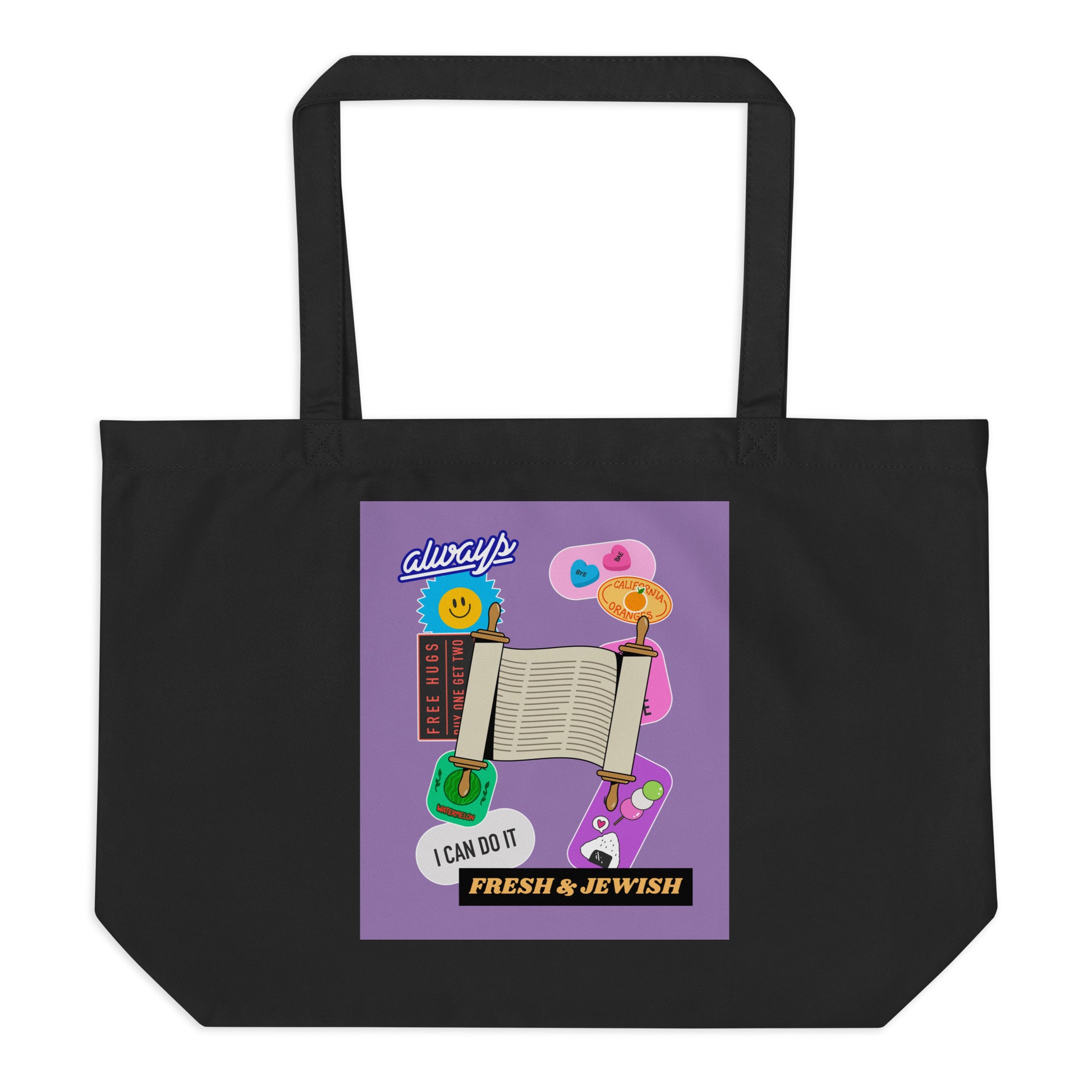 Shop Jewish | Purple | Large Organic Tote Bag