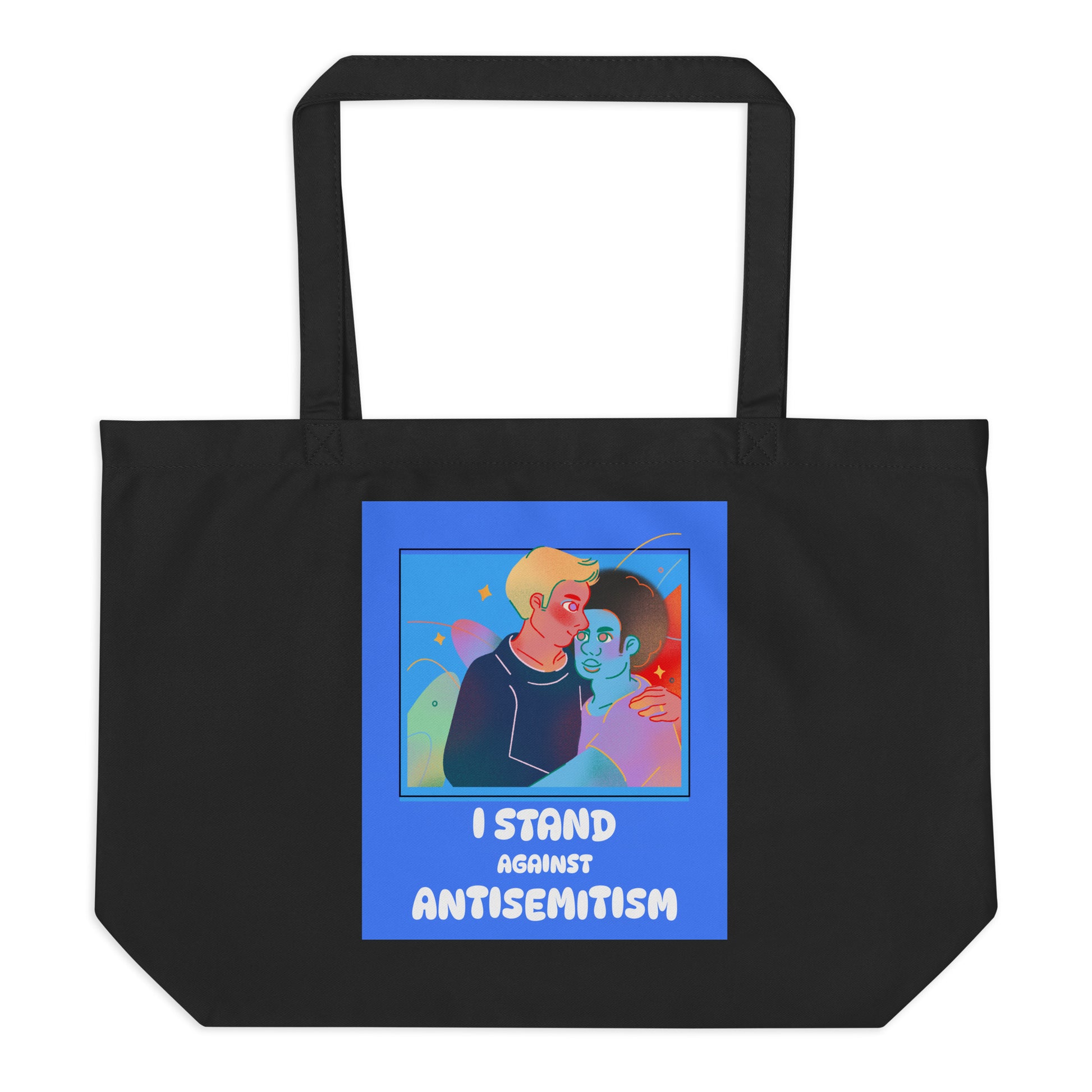 I Stand Against Antisemitism | Large Organic Tote Bag
