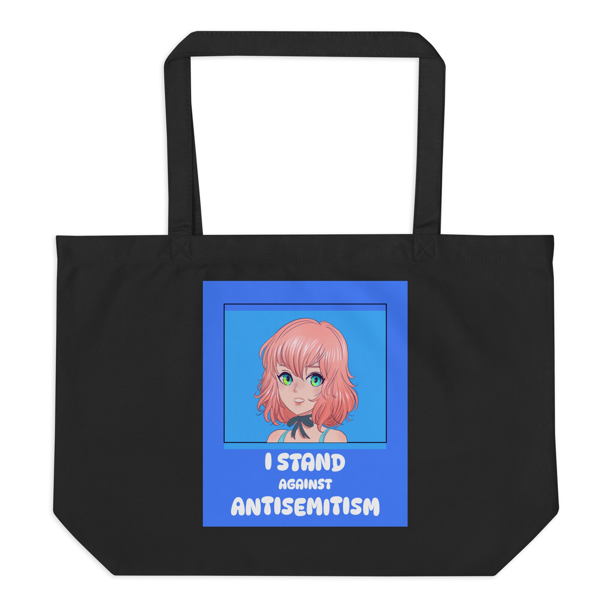 I Stand Against Antisemitism | Large Organic Tote Bag