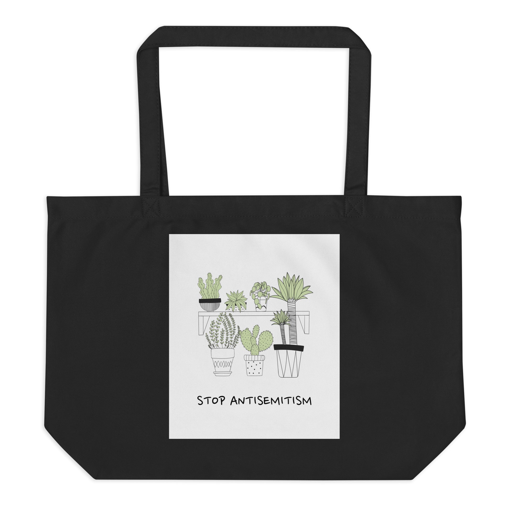 Stop Antisemitism | Plants & Flowers Edition | Large Organic Tote Bag