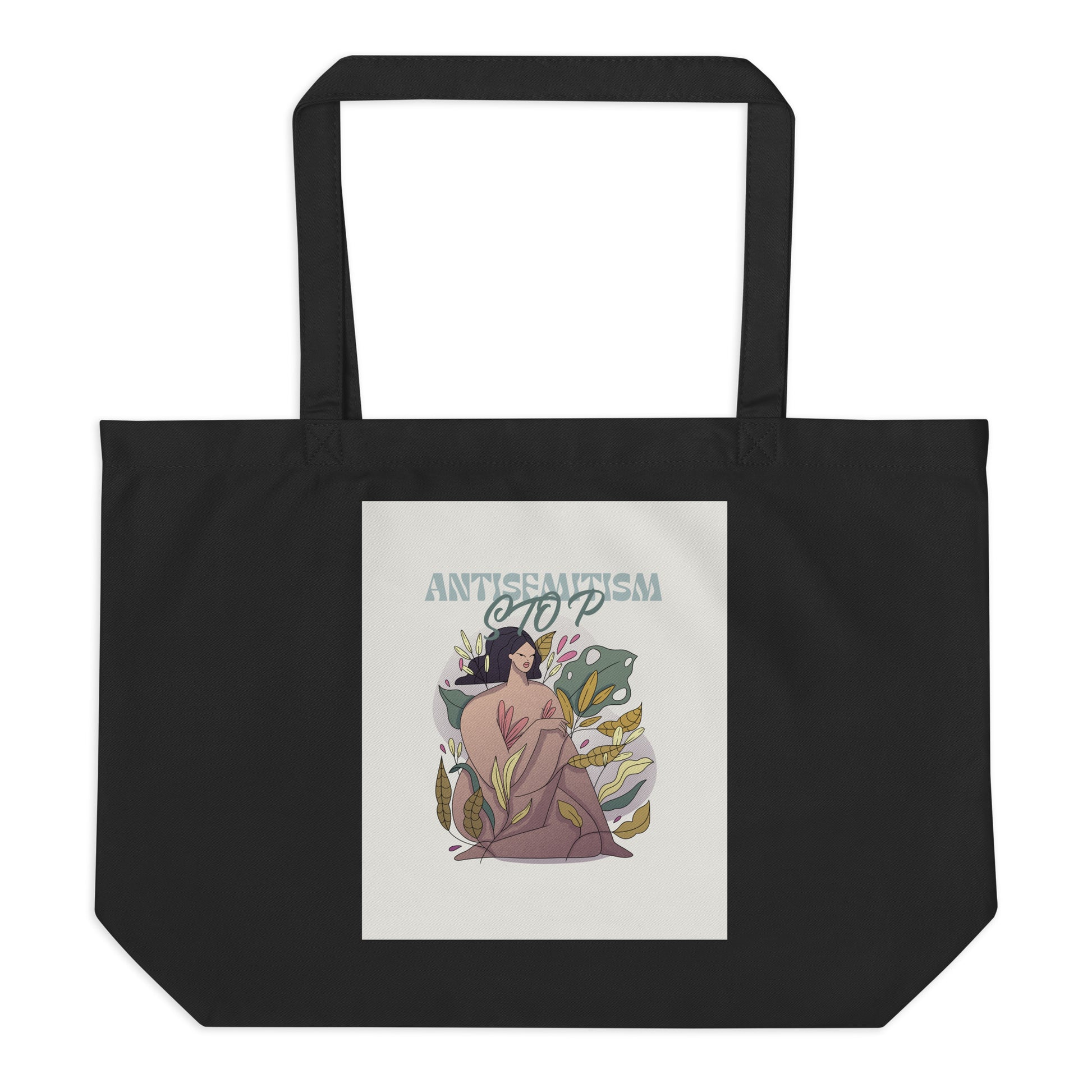 Stop Antisemitism | Plants & Flowers Edition | Large Organic Tote Bag