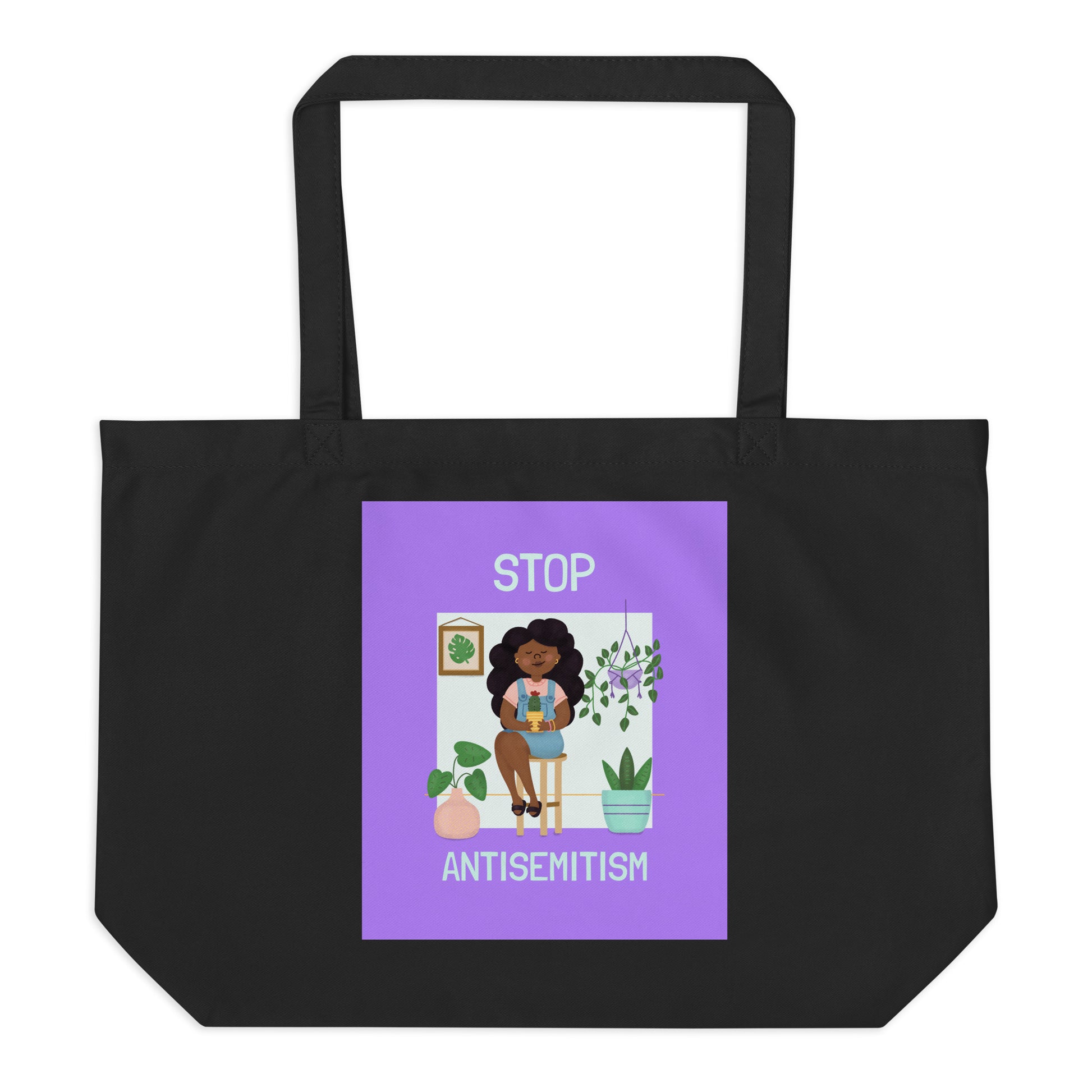 Stop Antisemitism | Plants & Flowers Edition | Large Organic Tote Bag