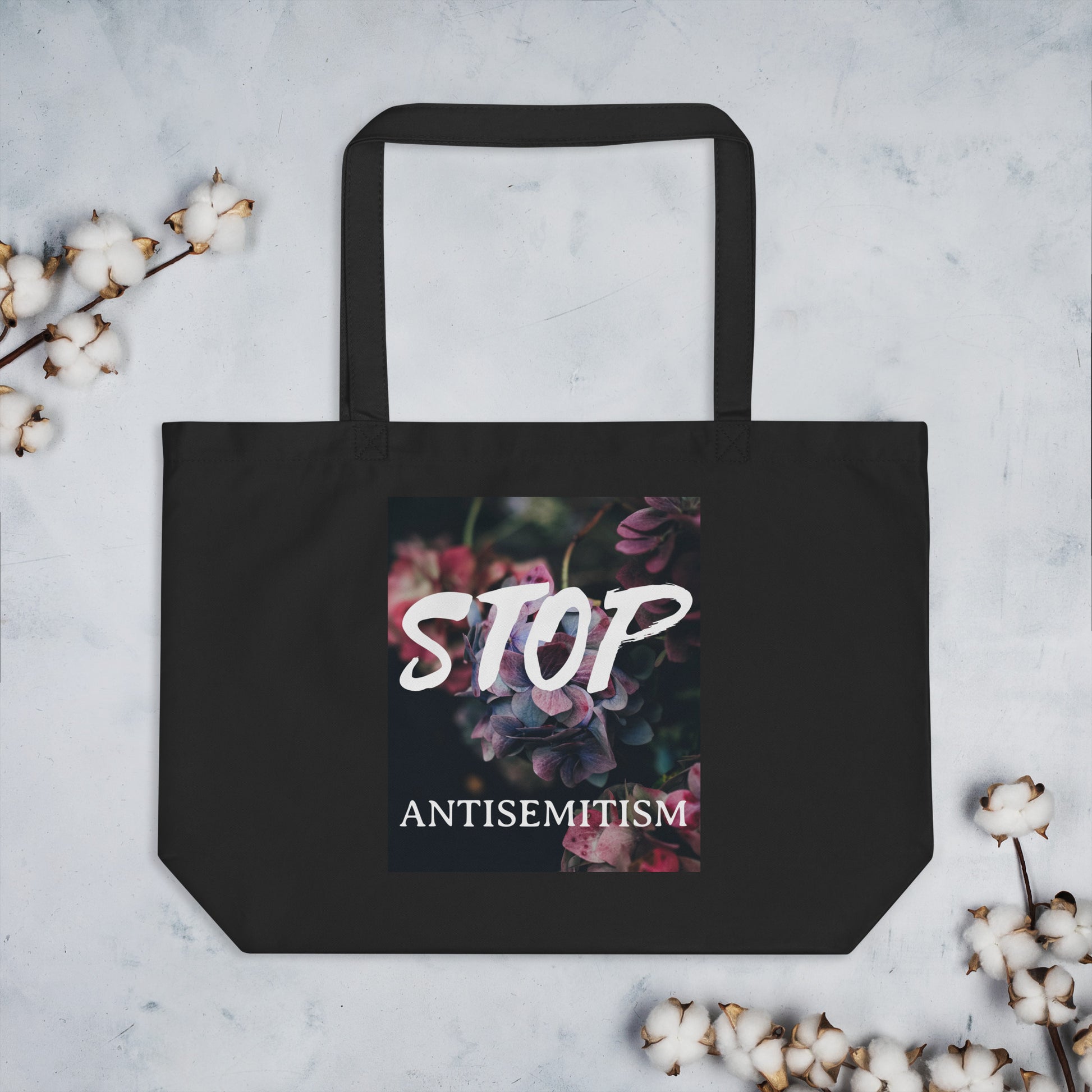 Flower Power | Antisemitism | Large Organic Tote Bag
