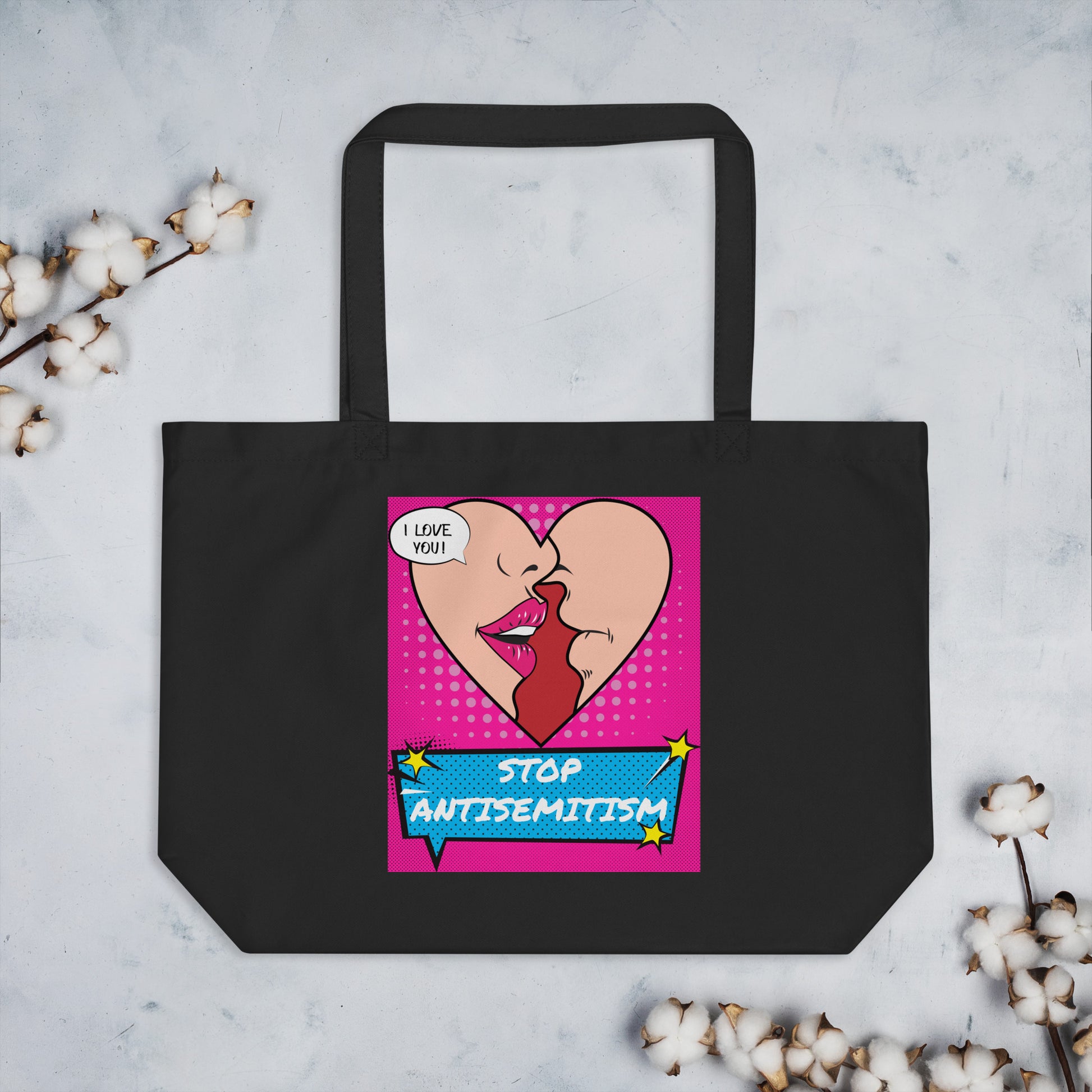 Pop Art Style | Antisemitism | Large Organic Tote Bag