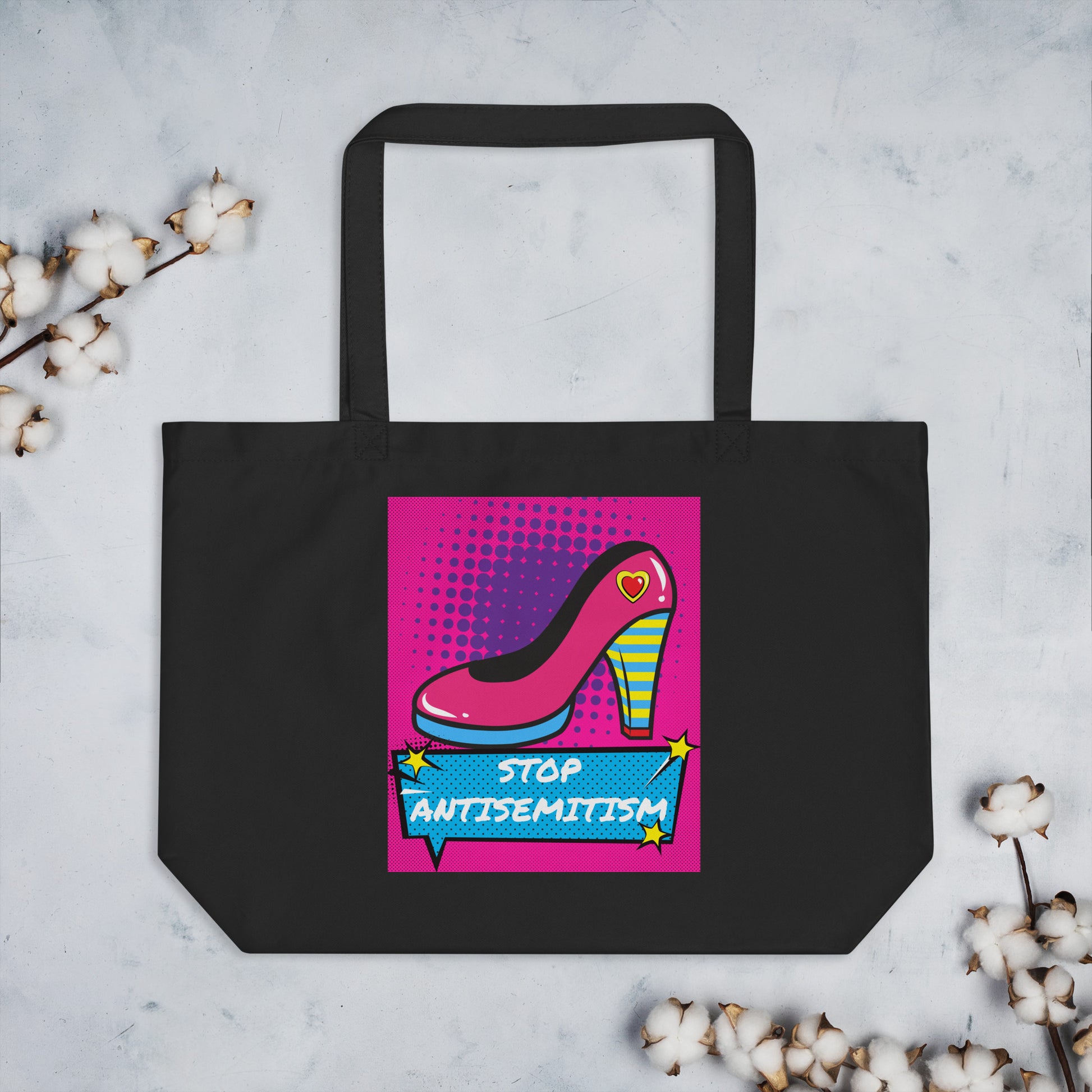 Pop Art Style | Antisemitism | Large Organic Tote Bag