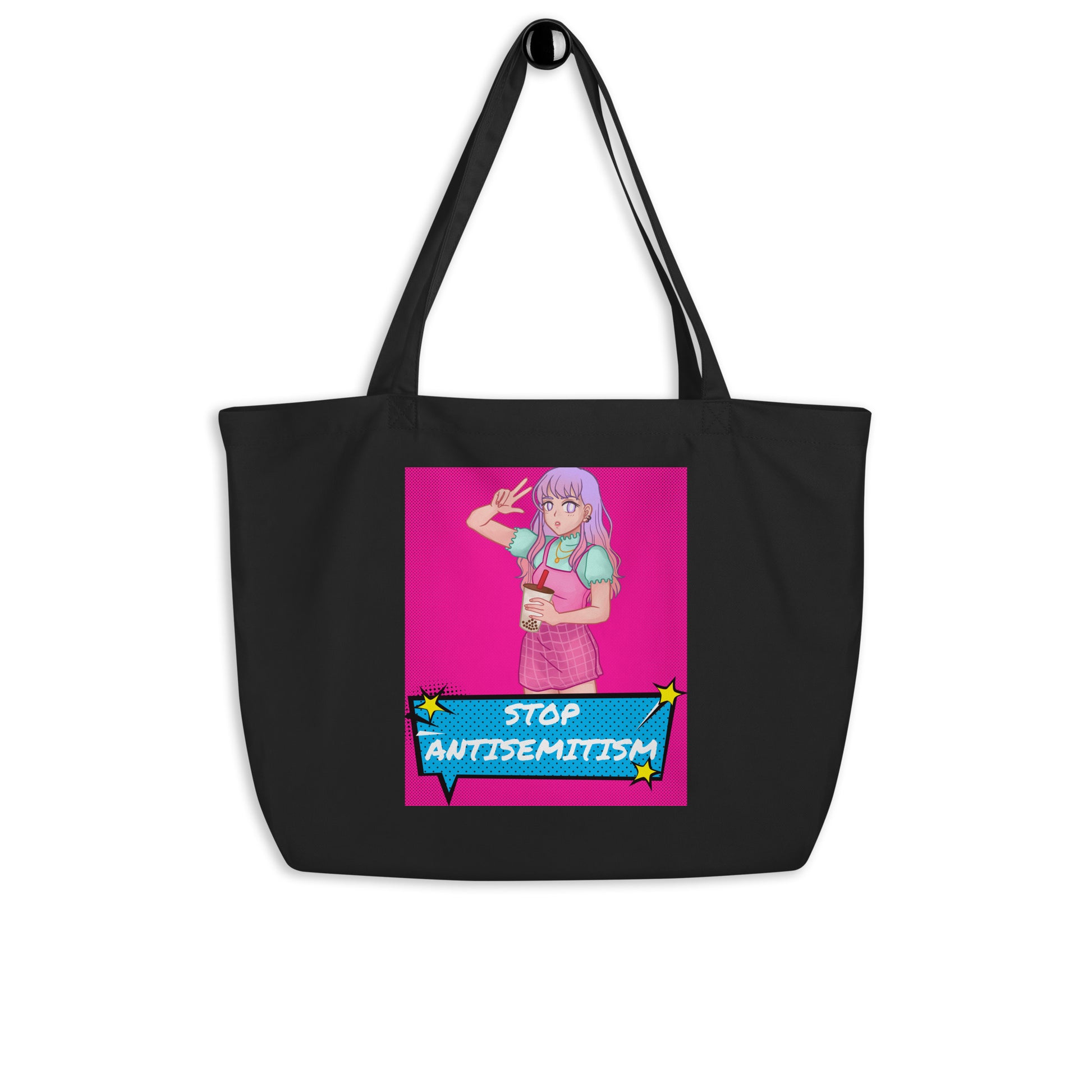 Pop Art Style | Antisemitism | Large Organic Tote Bag