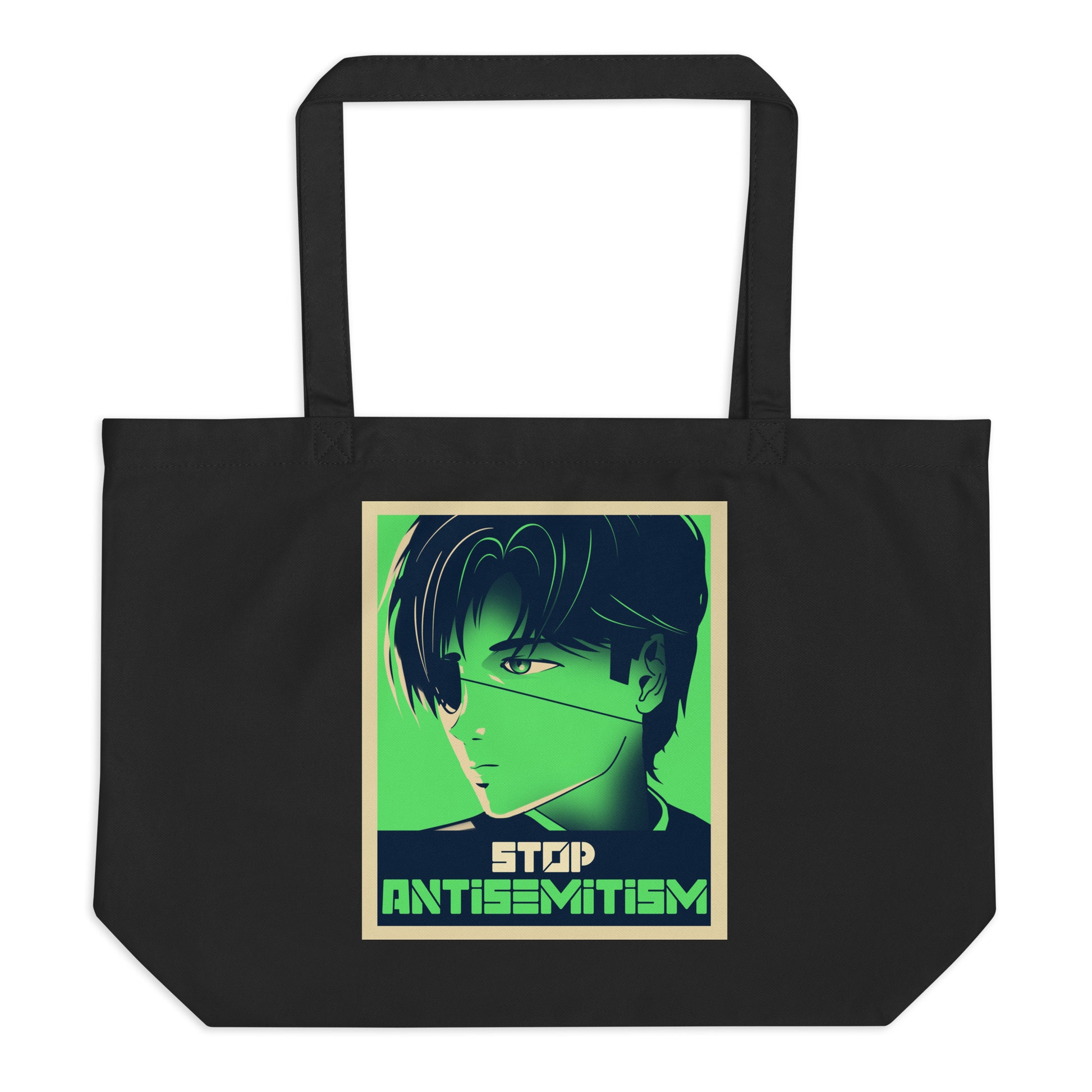 Anime Hero | Antisemitism | Large Organic Tote Bag