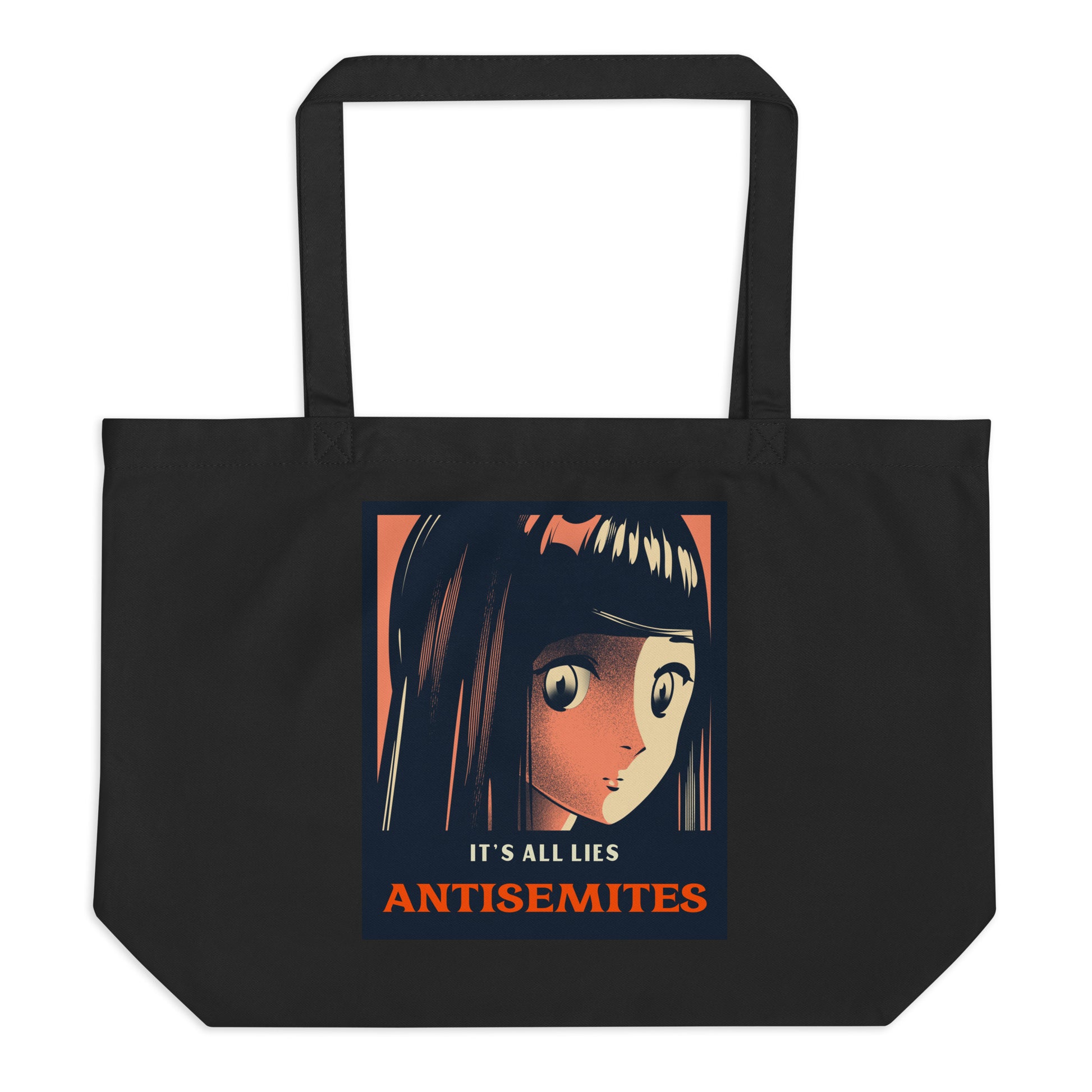 Anime Hero | Antisemitism | Large Organic Tote Bag