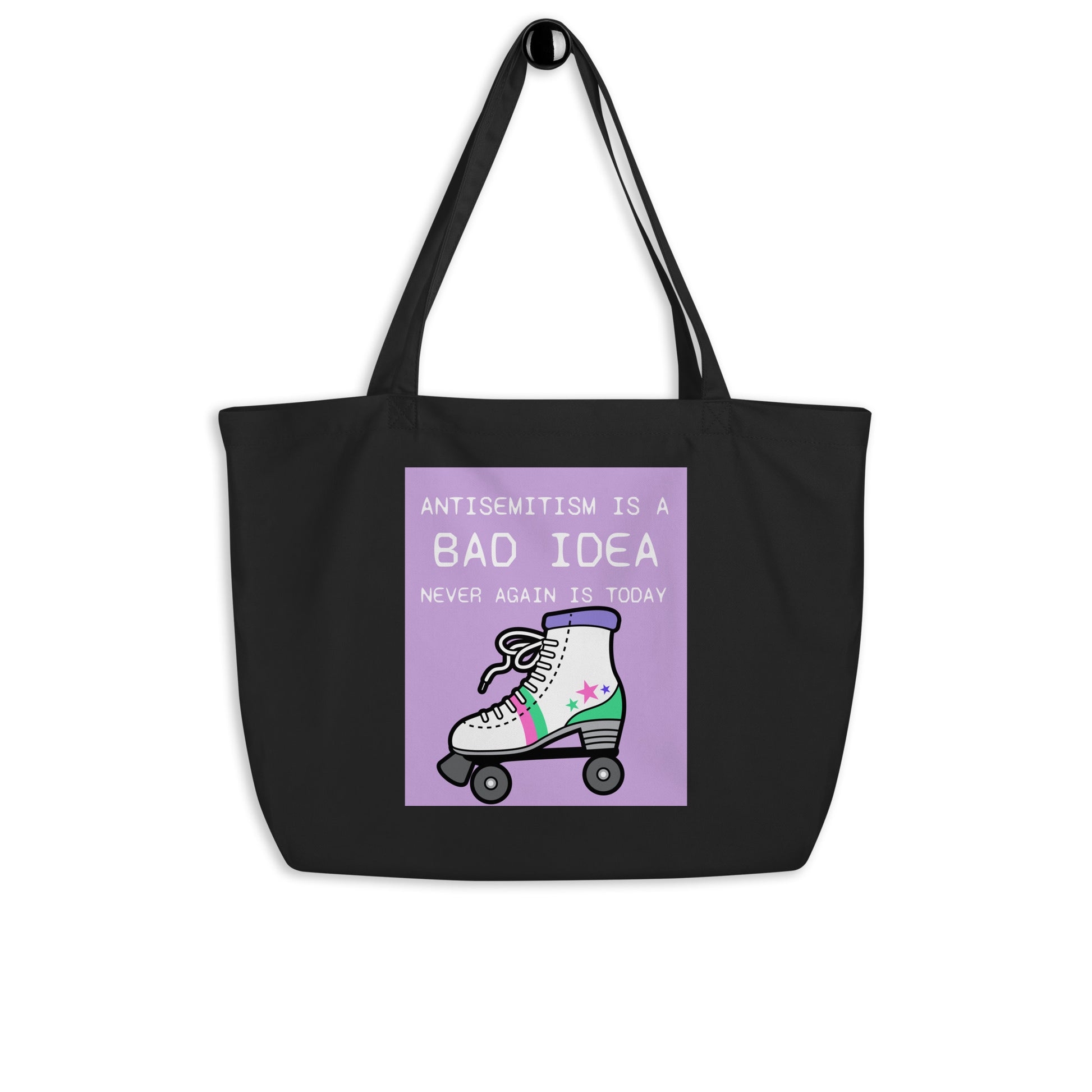 Bad Idea | Antisemitism | Large Organic Tote Bag