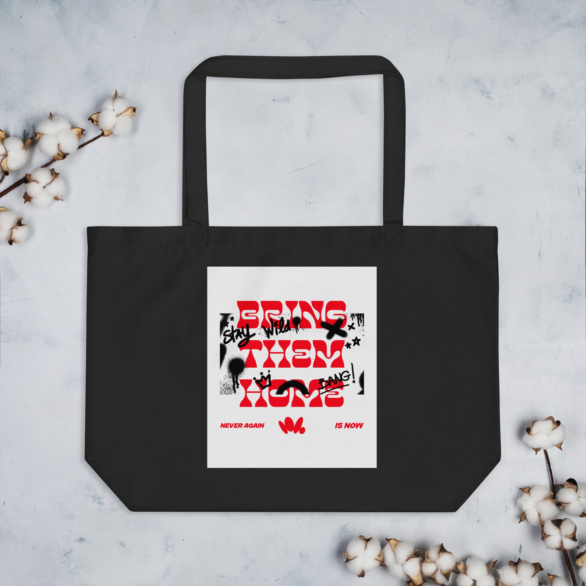 Bring Them Home | Red-Purple Edition | Large Organic Tote Bag