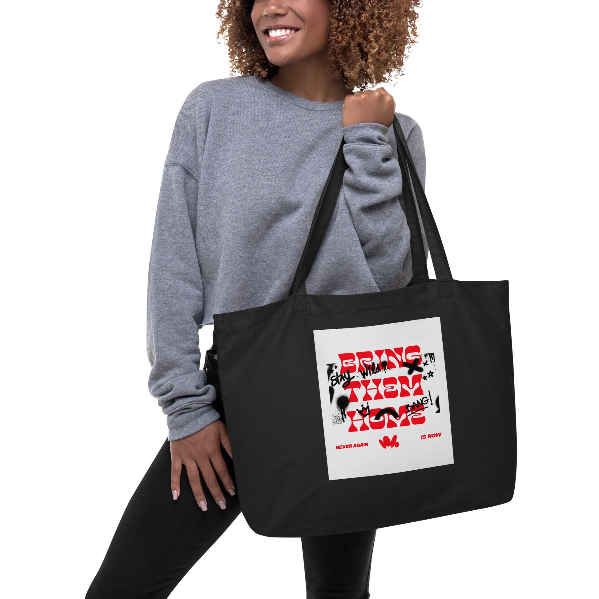 Bring Them Home | Red-Purple Edition | Large Organic Tote Bag