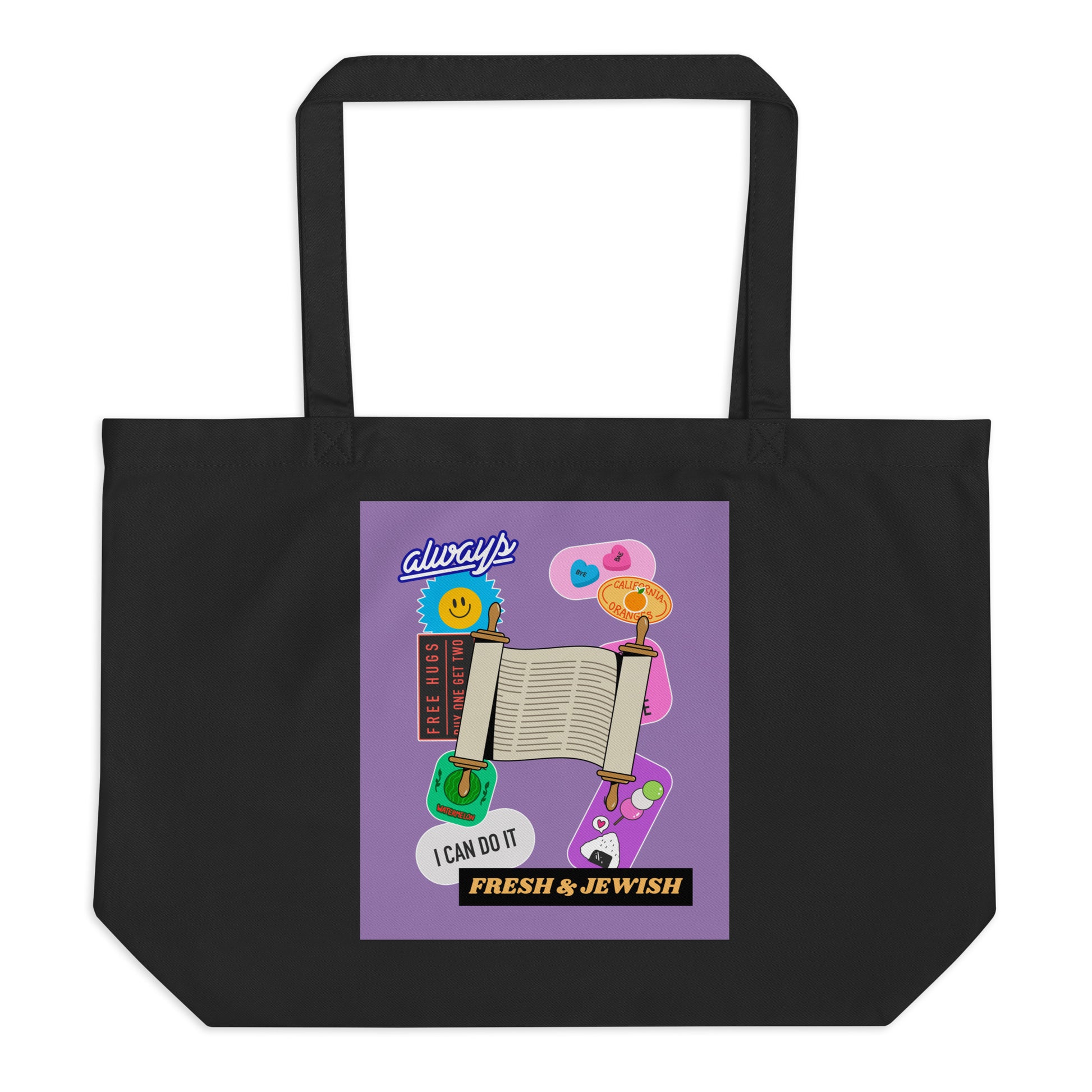 Shop Jewish | Purple | Large Organic Tote Bag