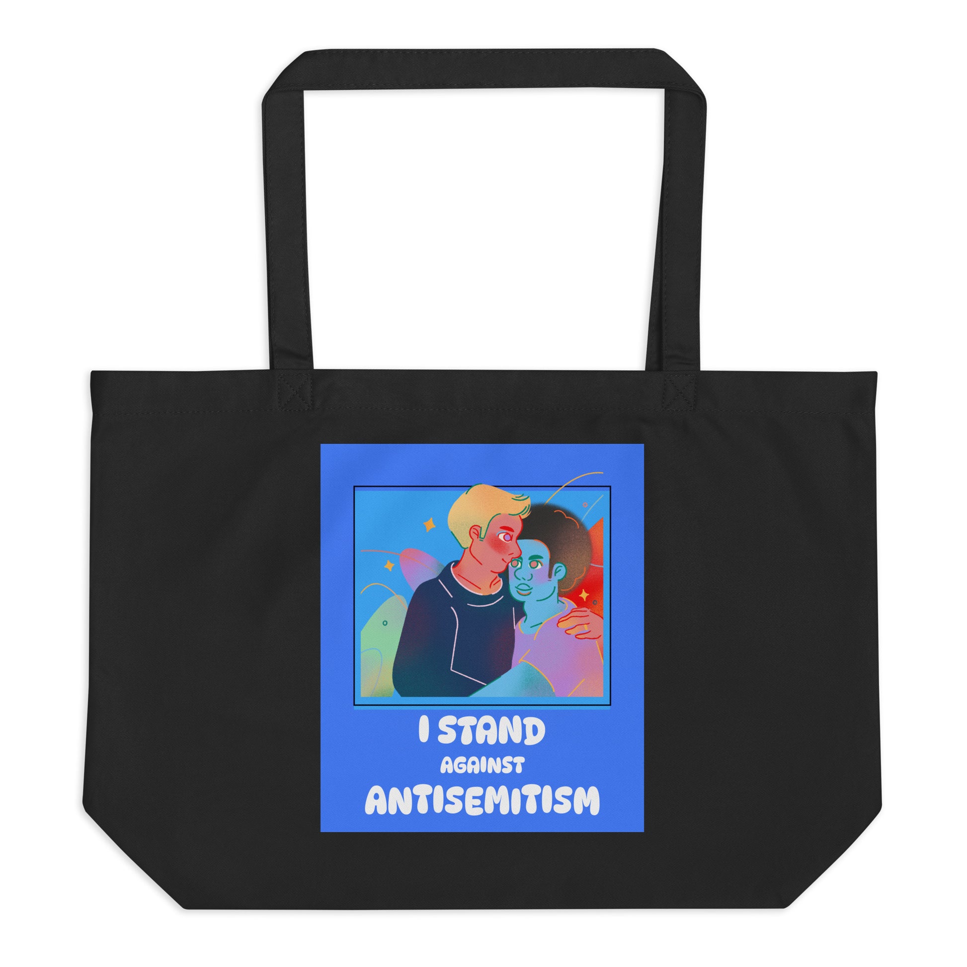 I Stand Against Antisemitism | Large Organic Tote Bag