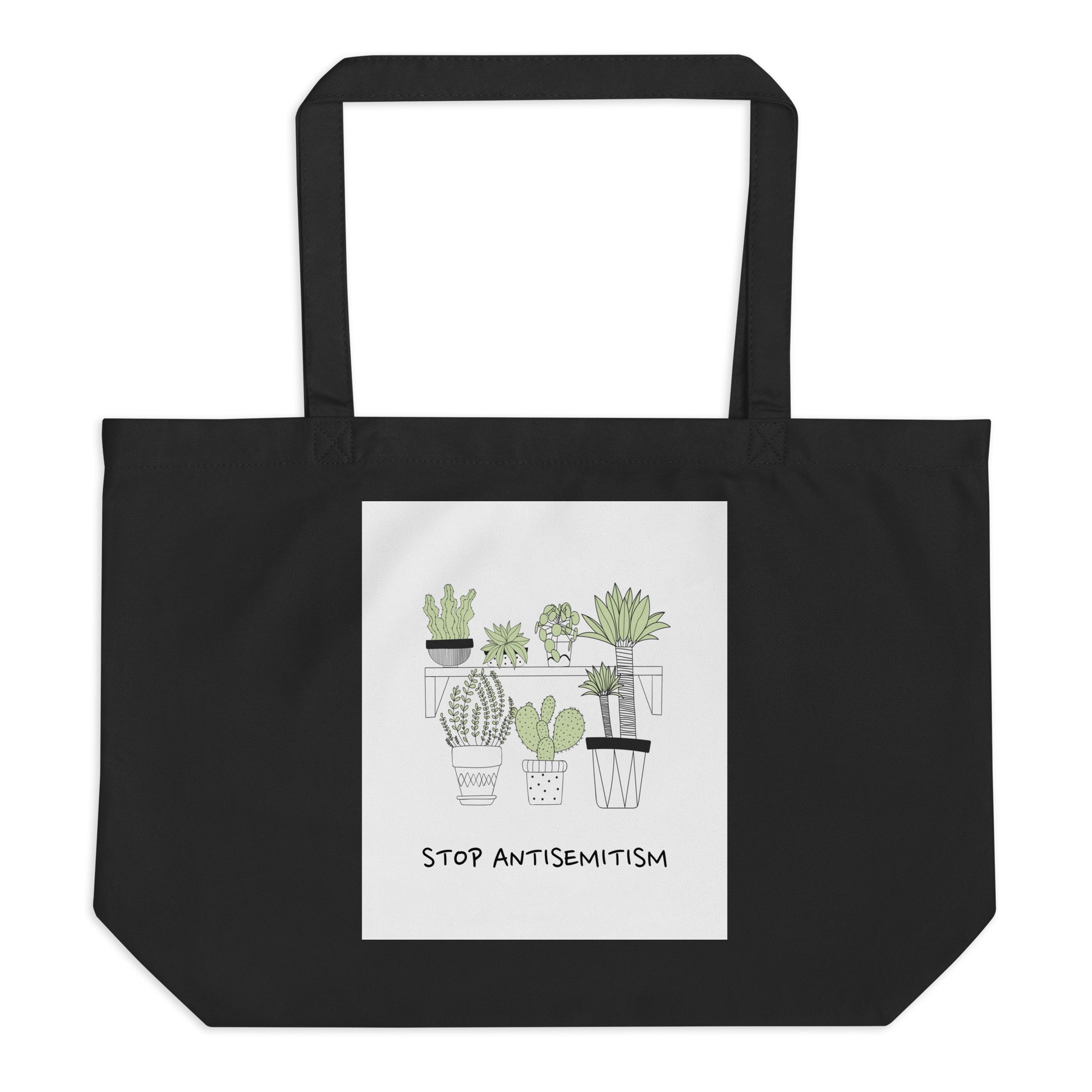 Stop Antisemitism | Plants & Flowers Edition | Large Organic Tote Bag
