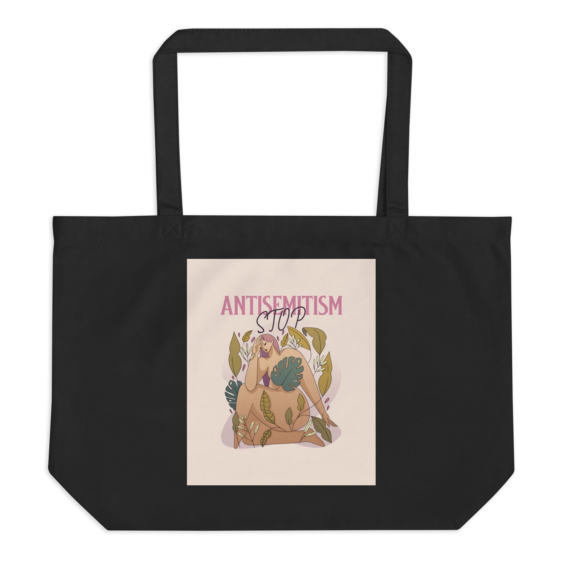 Stop Antisemitism | Plants & Flowers Edition | Large Organic Tote Bag
