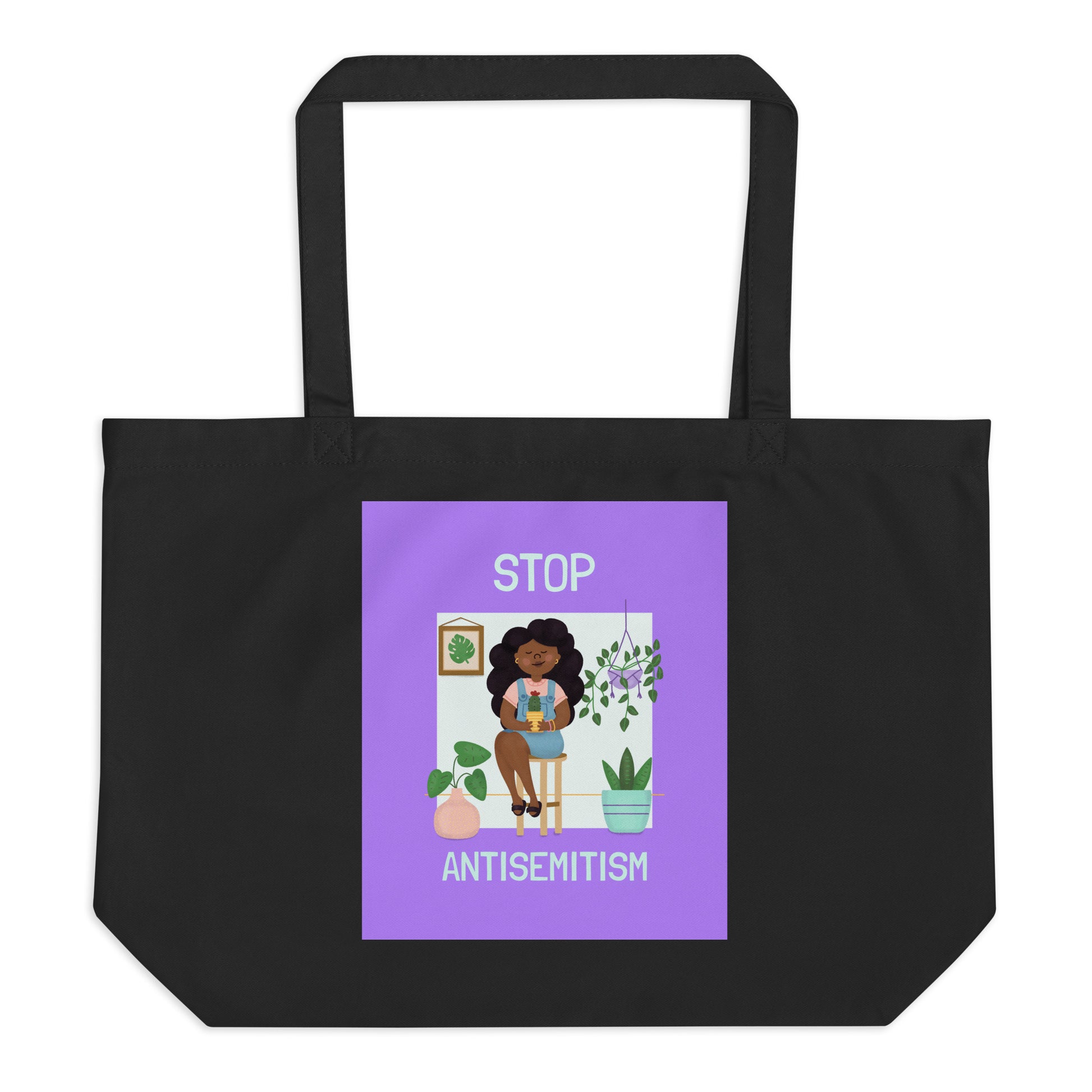 Stop Antisemitism | Plants & Flowers Edition | Large Organic Tote Bag