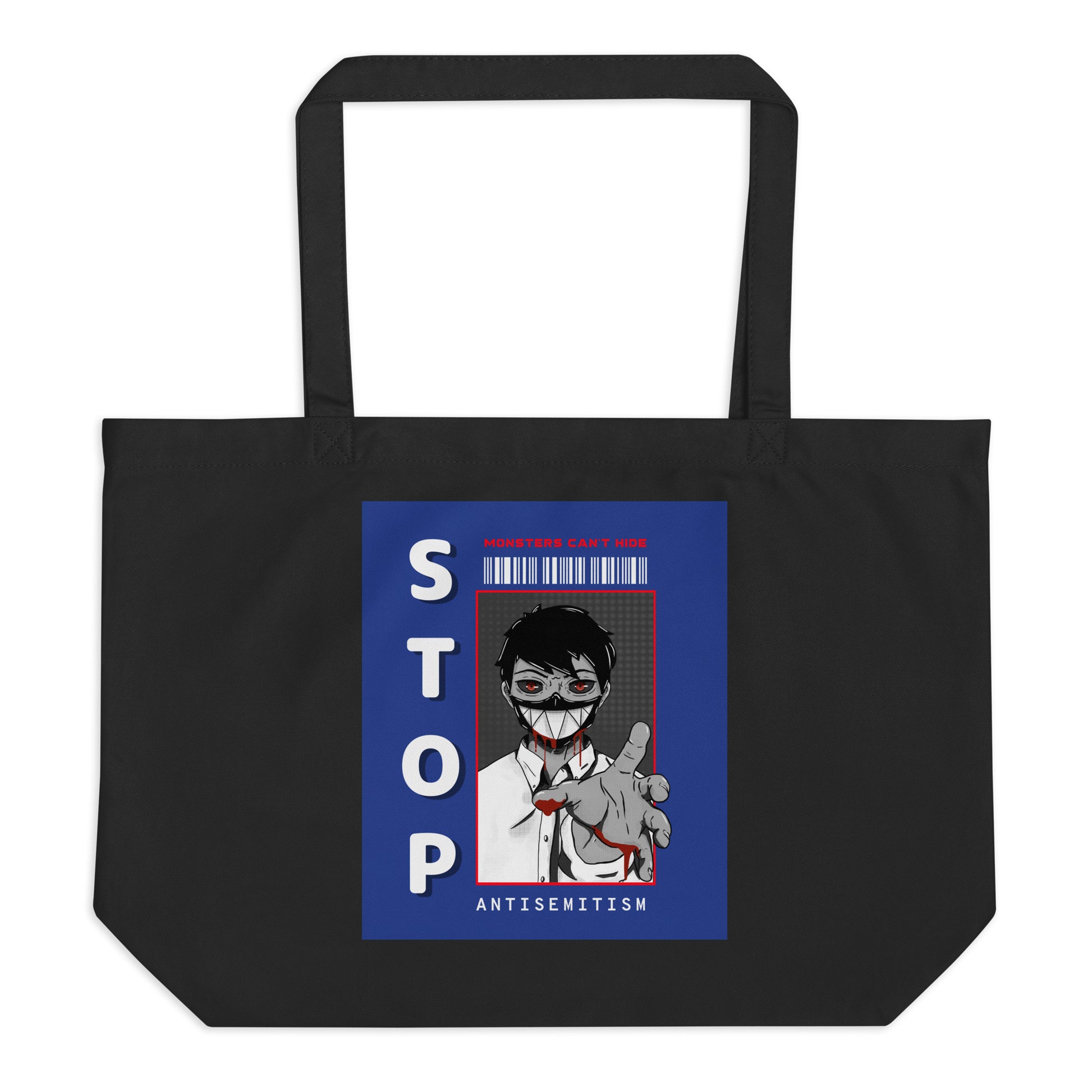 Monsters Can't Hide | Large Organic Tote Bag