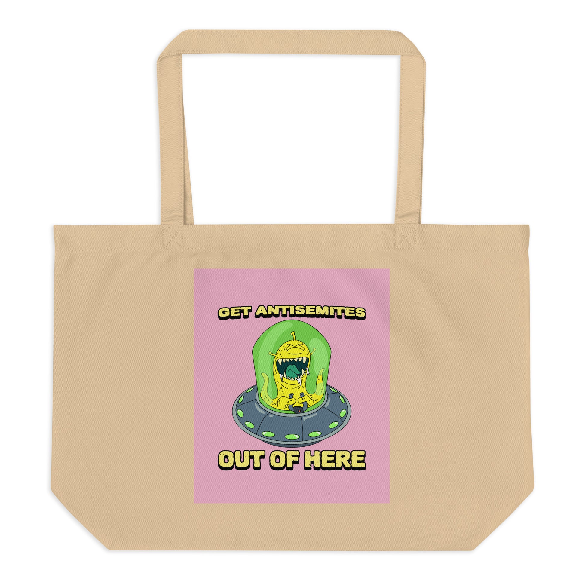 Get Alien Out | Pink Edition | Large Organic Tote Bag