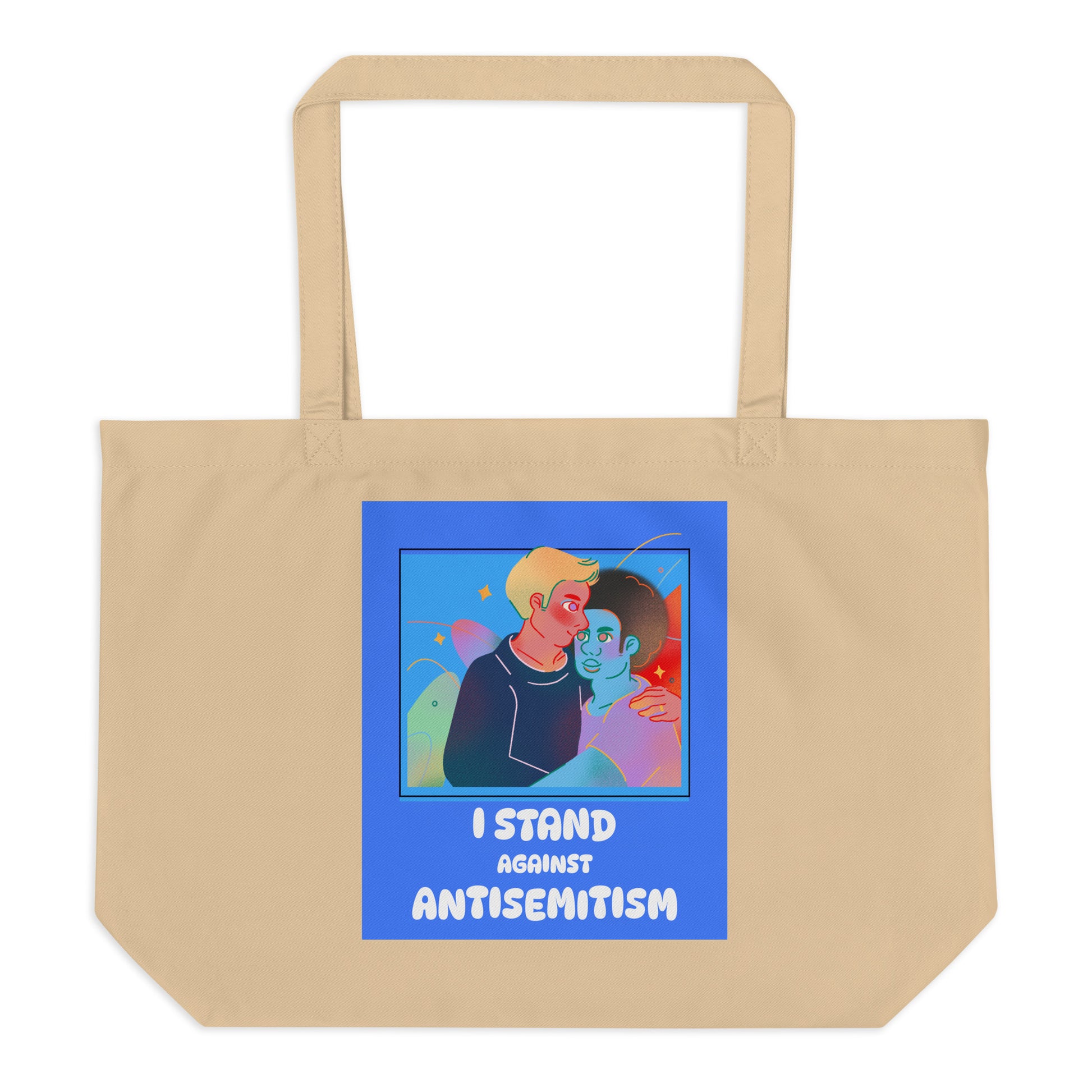 I Stand Against Antisemitism | Large Organic Tote Bag