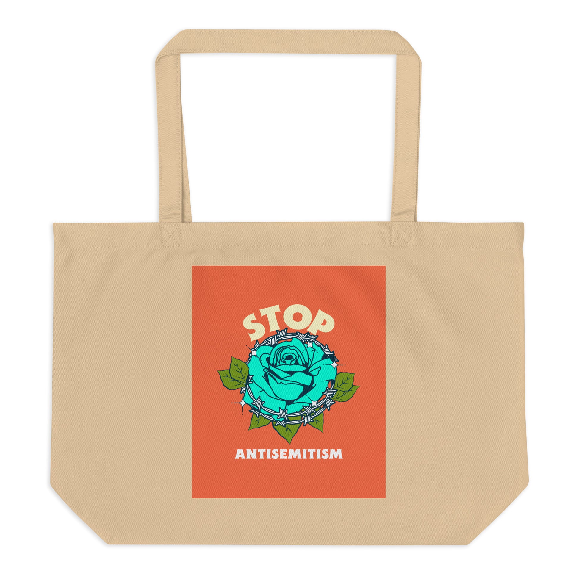 Stop Antisemitism | Plants & Flowers Edition | Large Organic Tote Bag