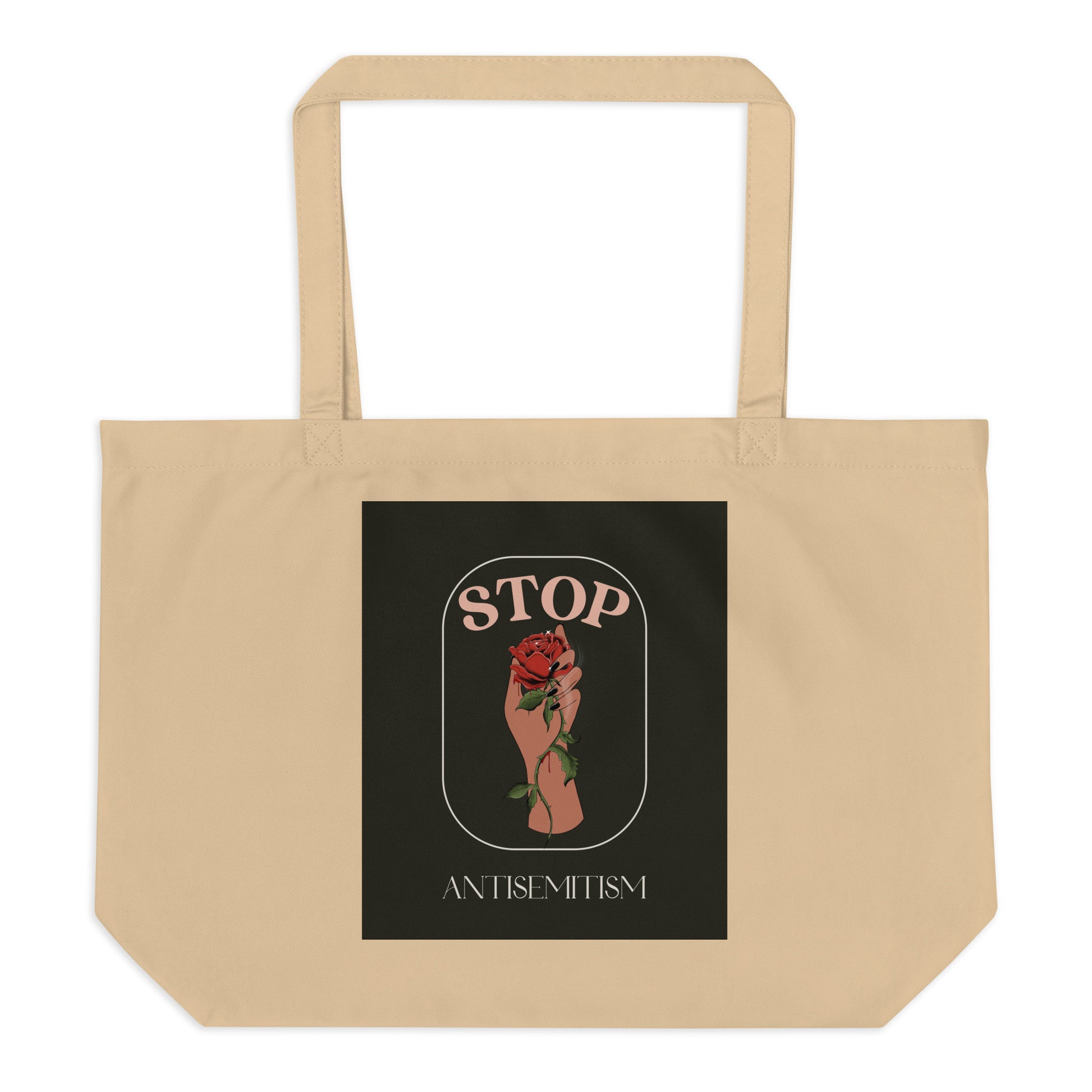 Stop Antisemitism | Plants & Flowers Edition | Large Organic Tote Bag