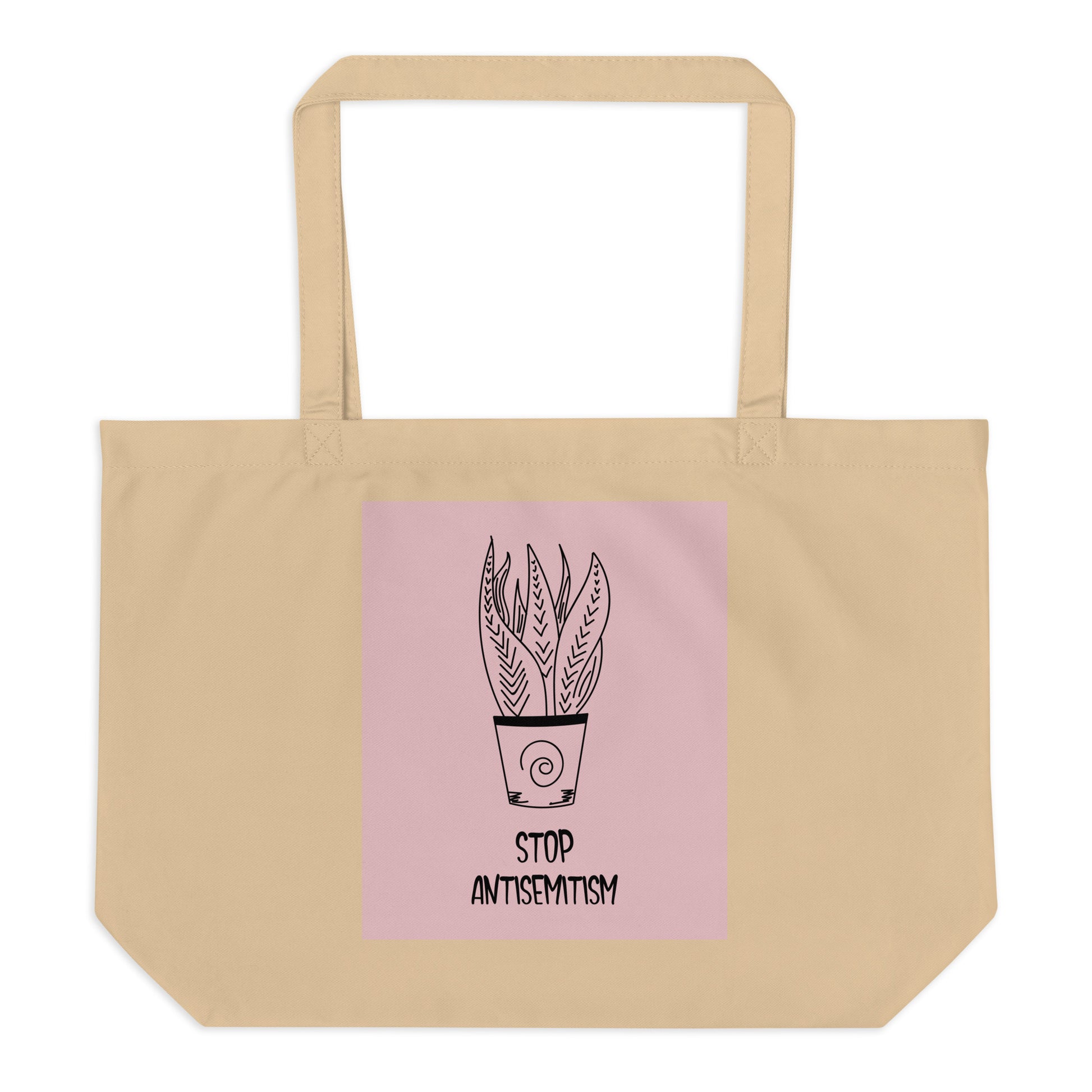 Stop Antisemitism | Plants & Flowers Edition | Large Organic Tote Bag
