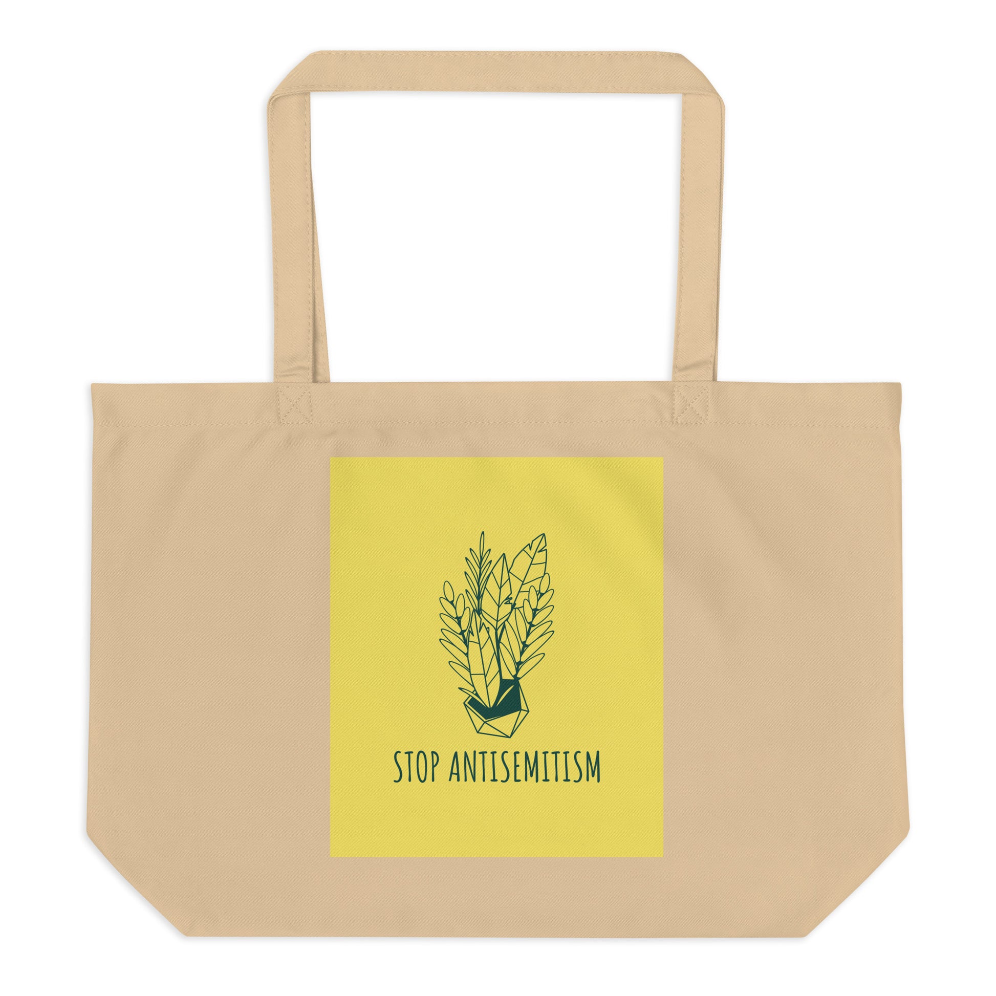 Stop Antisemitism | Plants & Flowers Edition | Large Organic Tote Bag