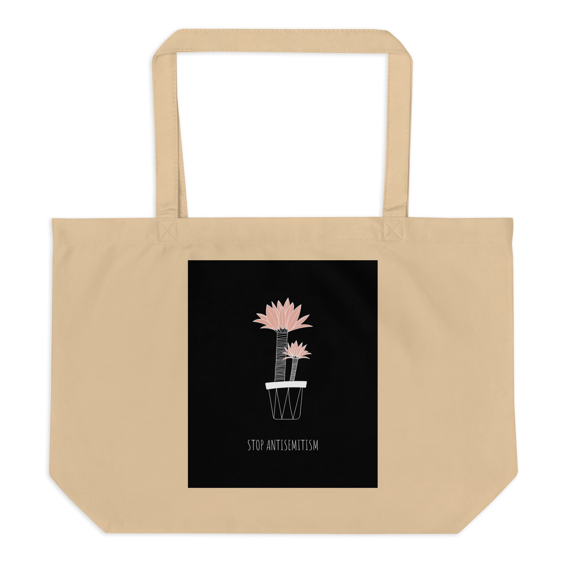 Stop Antisemitism | Plants & Flowers Edition | Large Organic Tote Bag