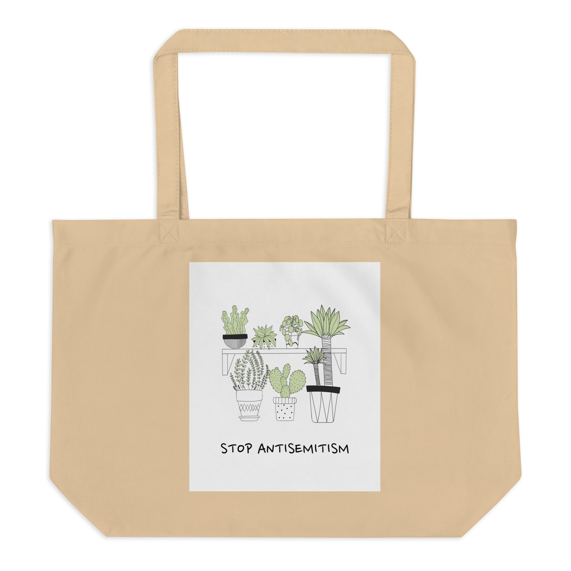 Stop Antisemitism | Plants & Flowers Edition | Large Organic Tote Bag