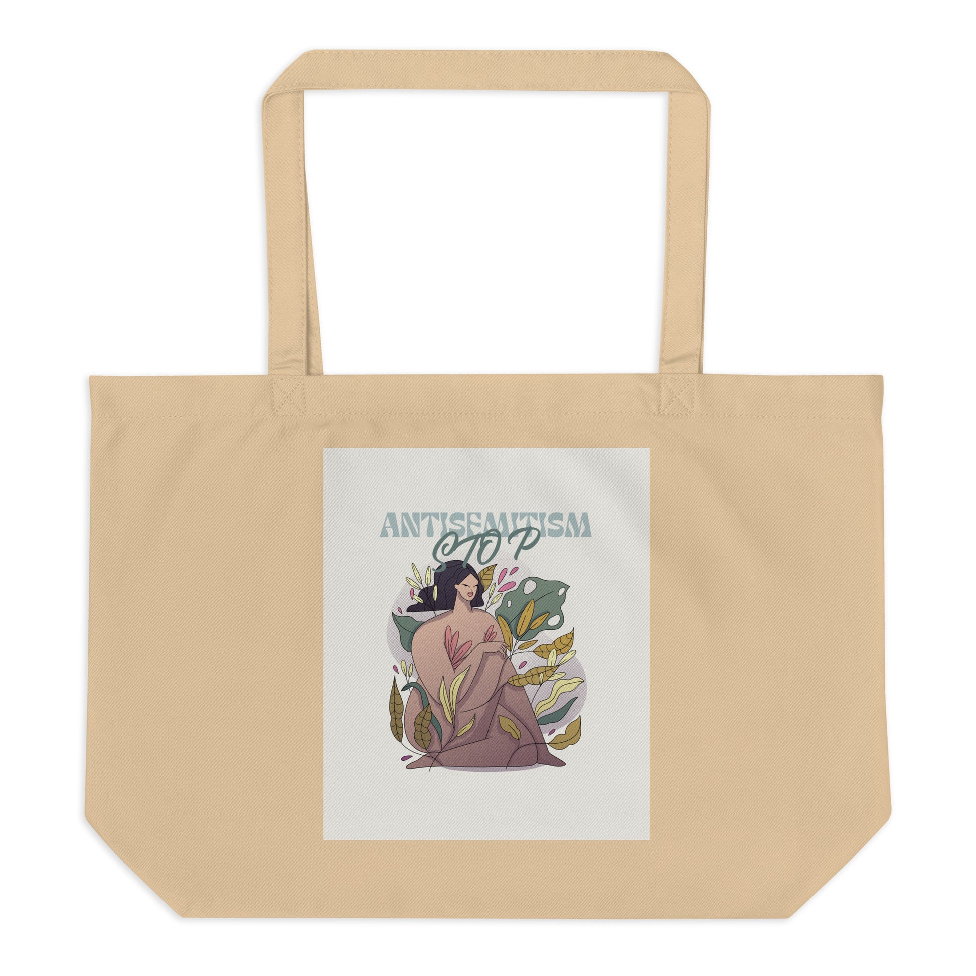 Stop Antisemitism | Plants & Flowers Edition | Large Organic Tote Bag
