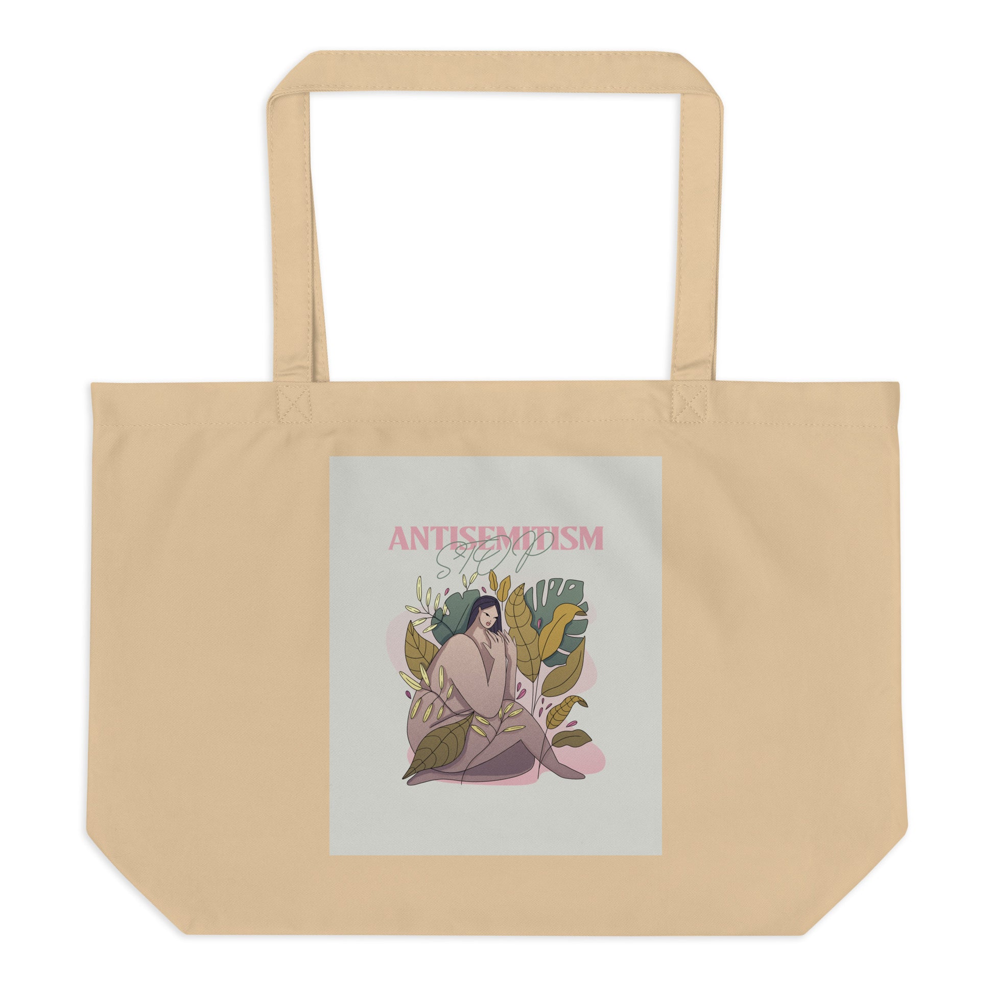 Stop Antisemitism | Plants & Flowers Edition | Large Organic Tote Bag