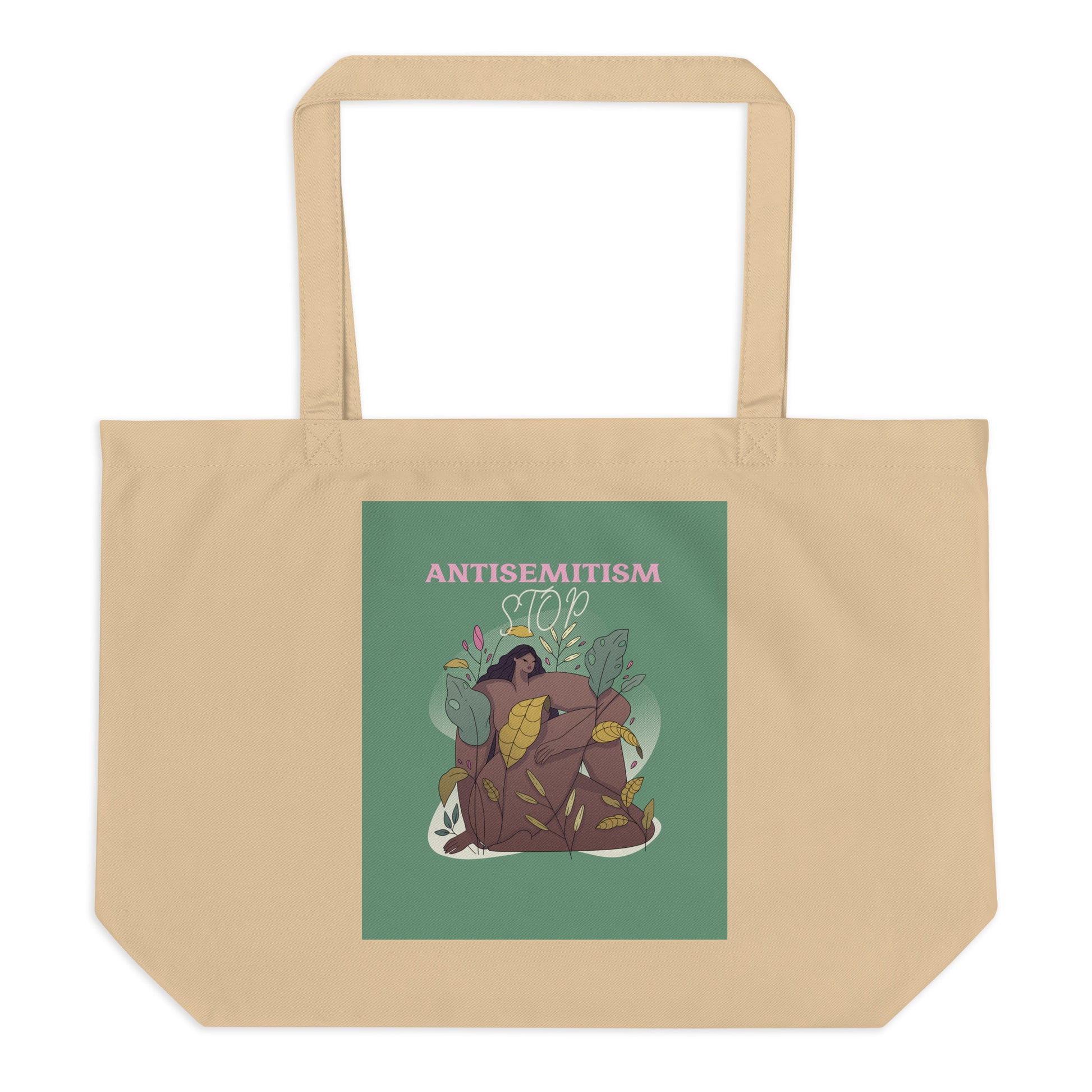 Stop Antisemitism | Plants & Flowers Edition | Large Organic Tote Bag