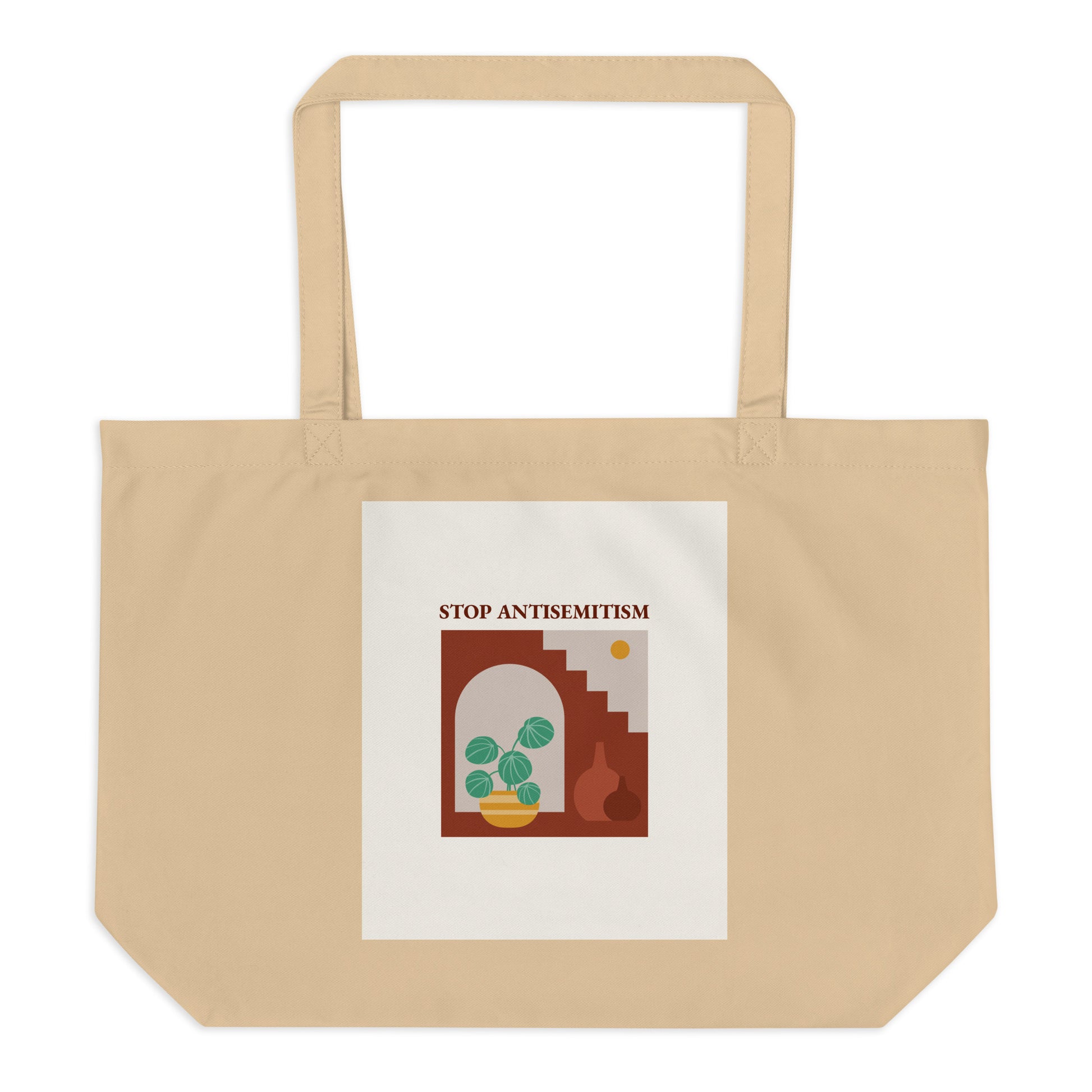 Stop Antisemitism | Plants & Flowers Edition | Large Organic Tote Bag