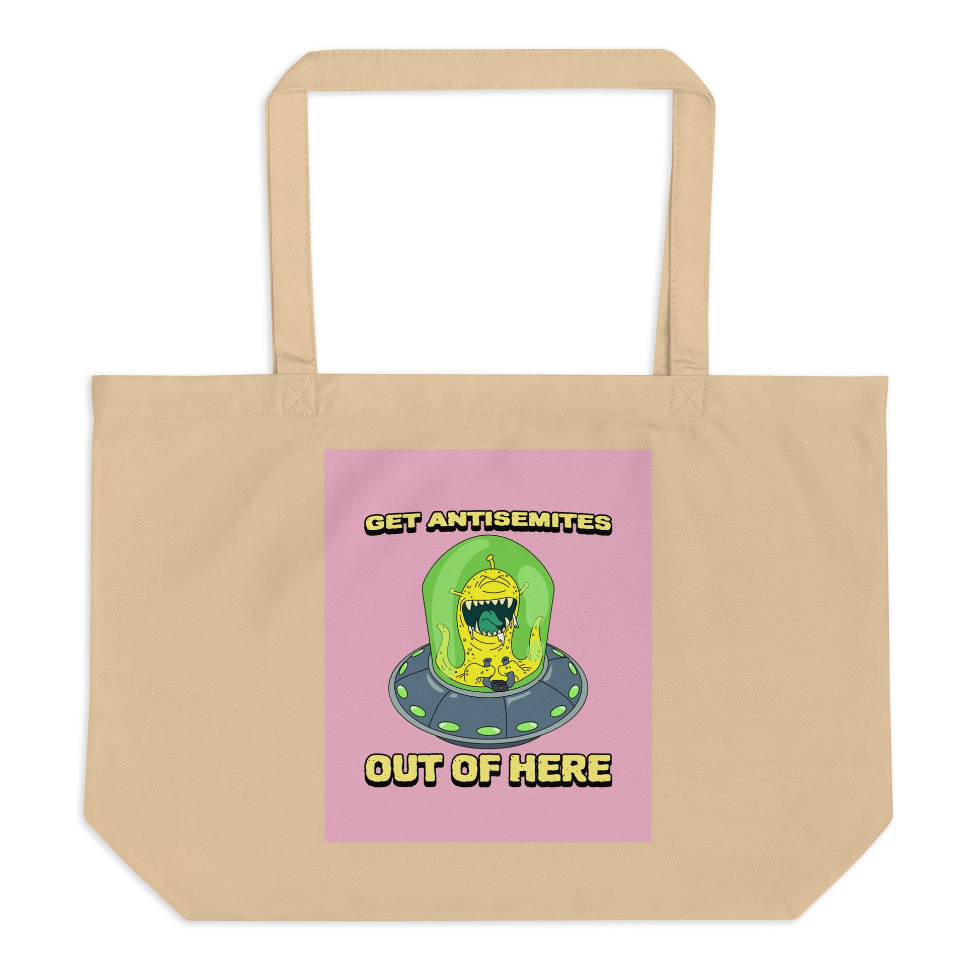 Get Alien Out | Pink Edition | Large Organic Tote Bag